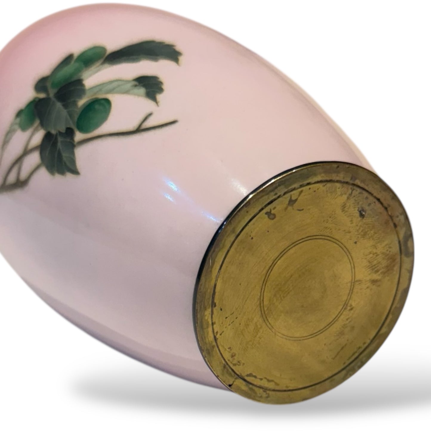 A Fine Japanese Cloisonné Enamel Vase with Fruiting Branch on Pink Ground, Meiji Period