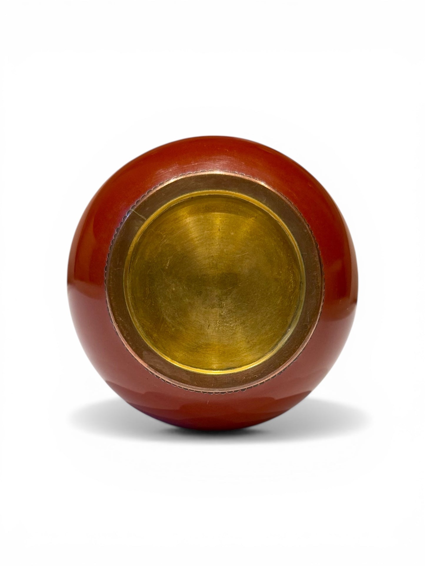 A Fine Japanese Cloisonné Enamel Bottle Vase with Three Phoenix (Hō-ō)-Meiji Period