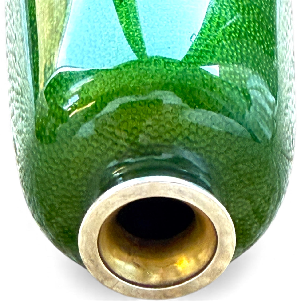 A Japanese Cloisonné Enamel Vase with Koi over Emerald Nanako Ground
Nagoya, late Meiji period