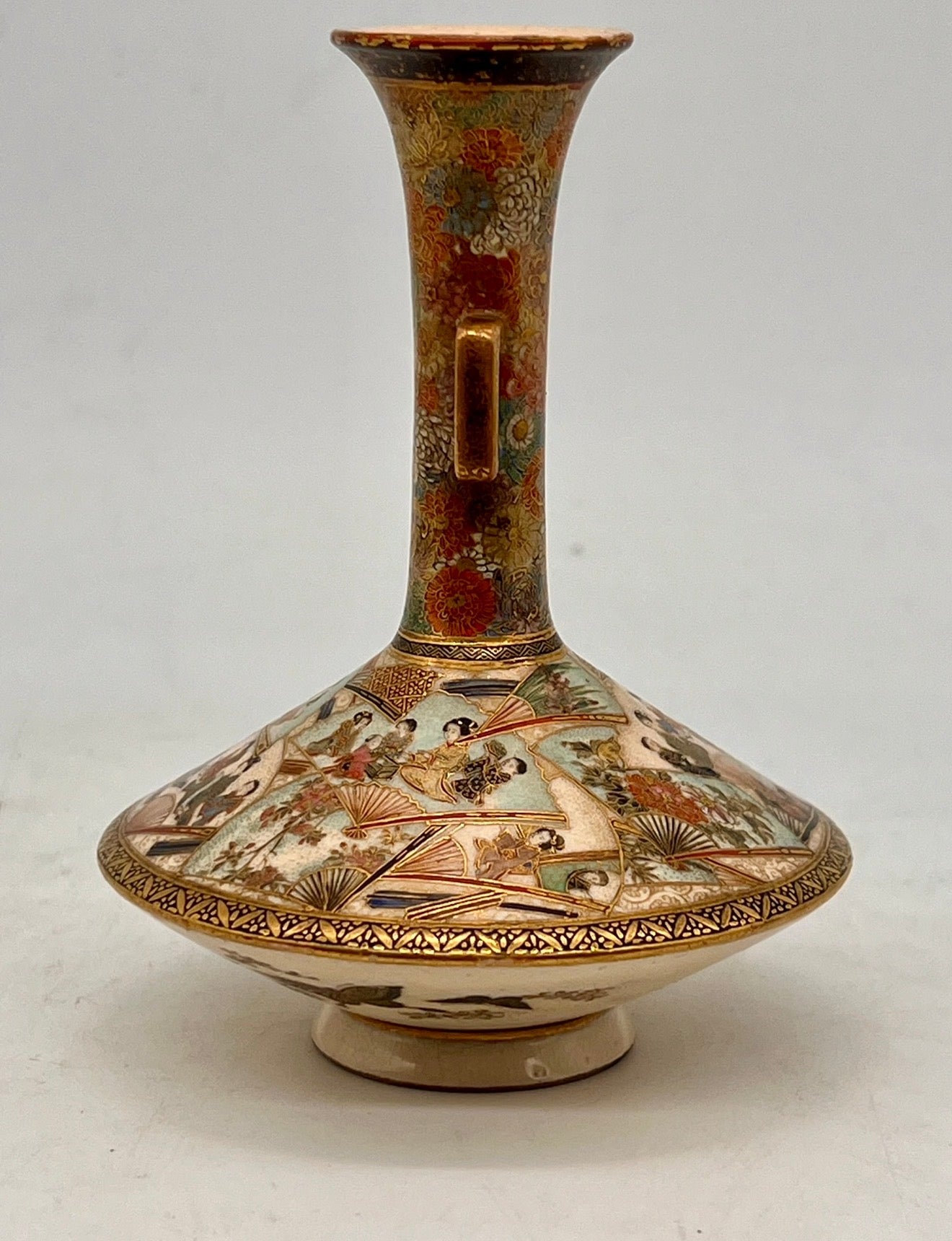 A Fine Japanese Satsuma Vase.Meiji Period -Signed by Yozan.