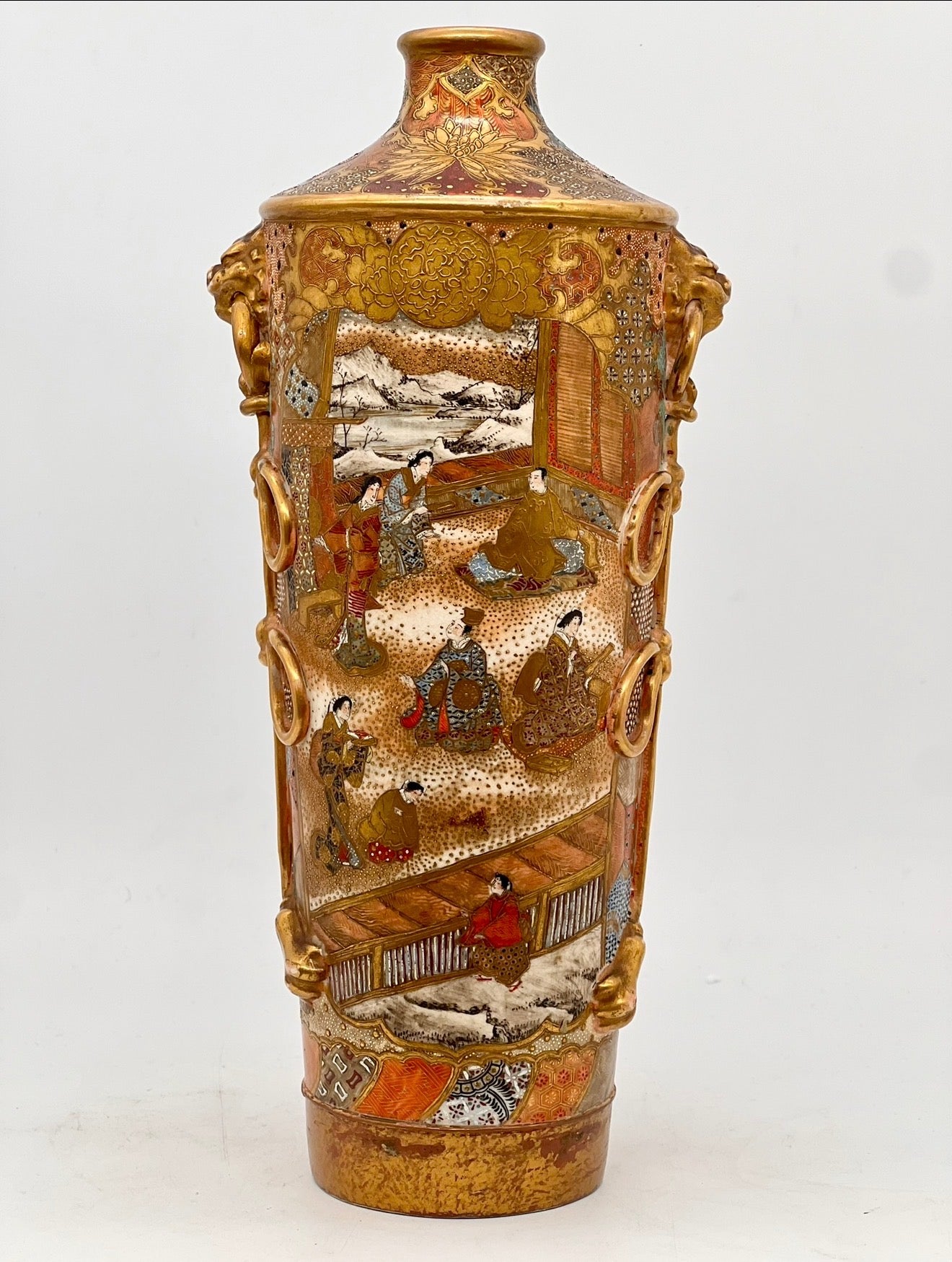 A Fine and Elaborately Decorated Japanese Satsuma Vase.Meiji Period