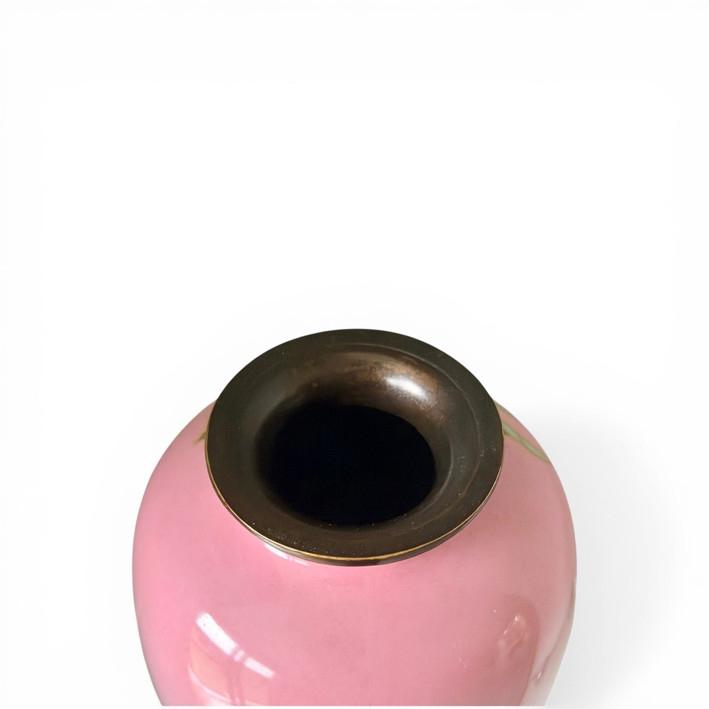 A Fine Japanese Cloisonné Enamel Vase with Fruiting Branch on Pink Ground, Meiji Period