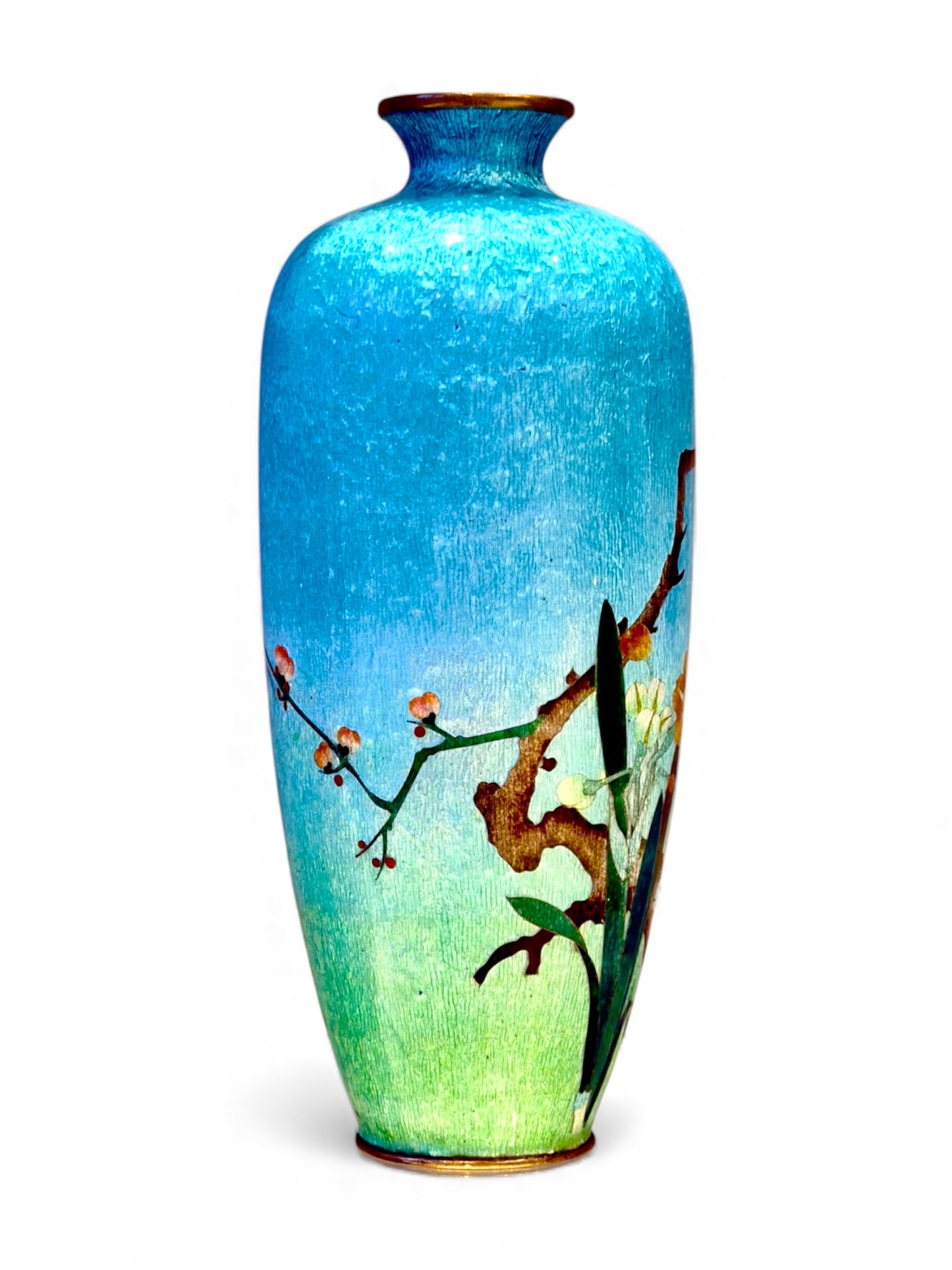 An Elegant Japanese Ginbari Cloisonné Enamel Vase By Noma Kitaji, Meiji period