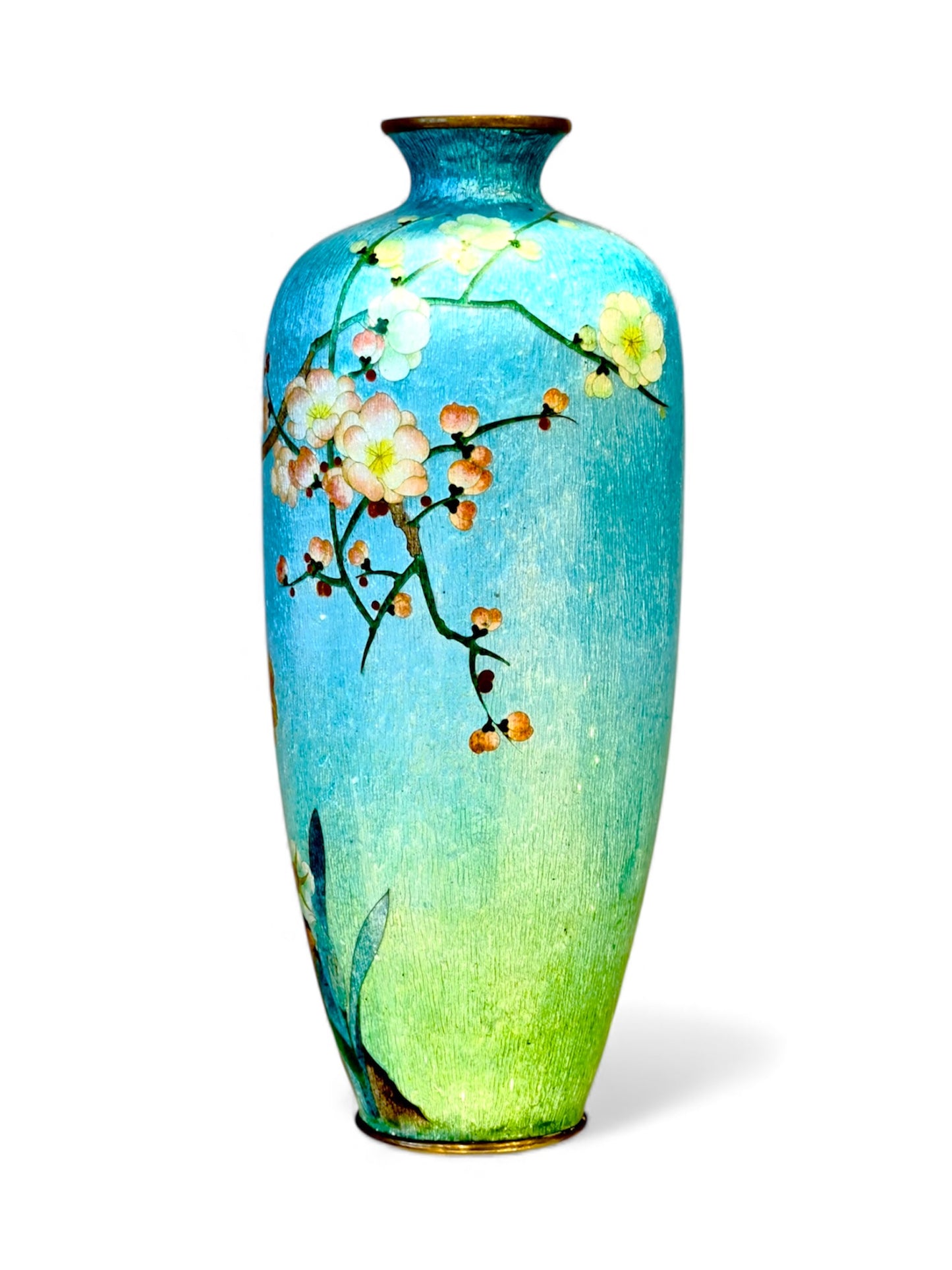 An Elegant Japanese Ginbari Cloisonné Enamel Vase By Noma Kitaji, Meiji period