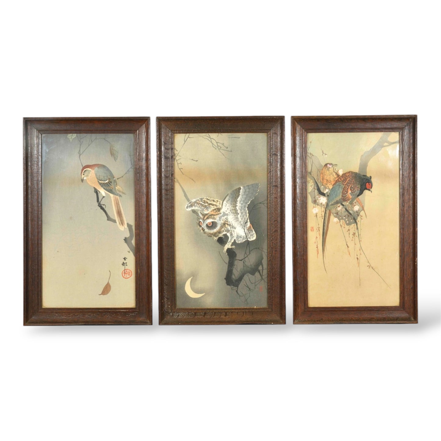 A Fine Set of Three Japanese Woodblock Prints by Ohara Koson (1877–1945), Taishō–Shōwa period