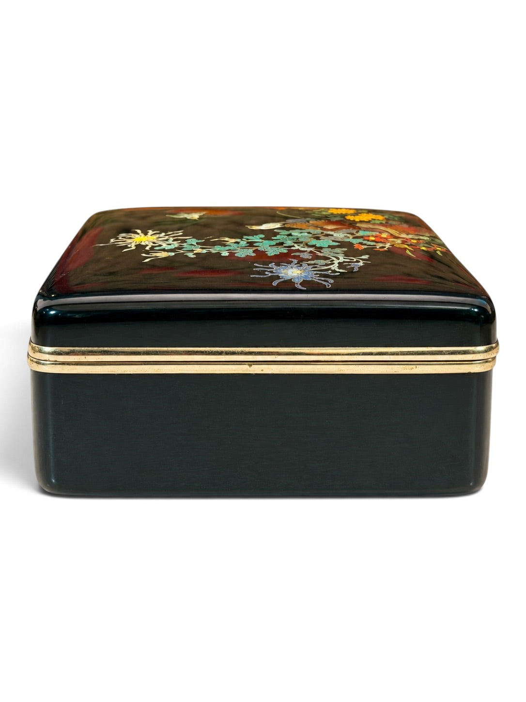 A fine Japanese cloisonné enamel box and cover, in the manner of Hayashi Kodenji

Meiji period (1868–1912)
