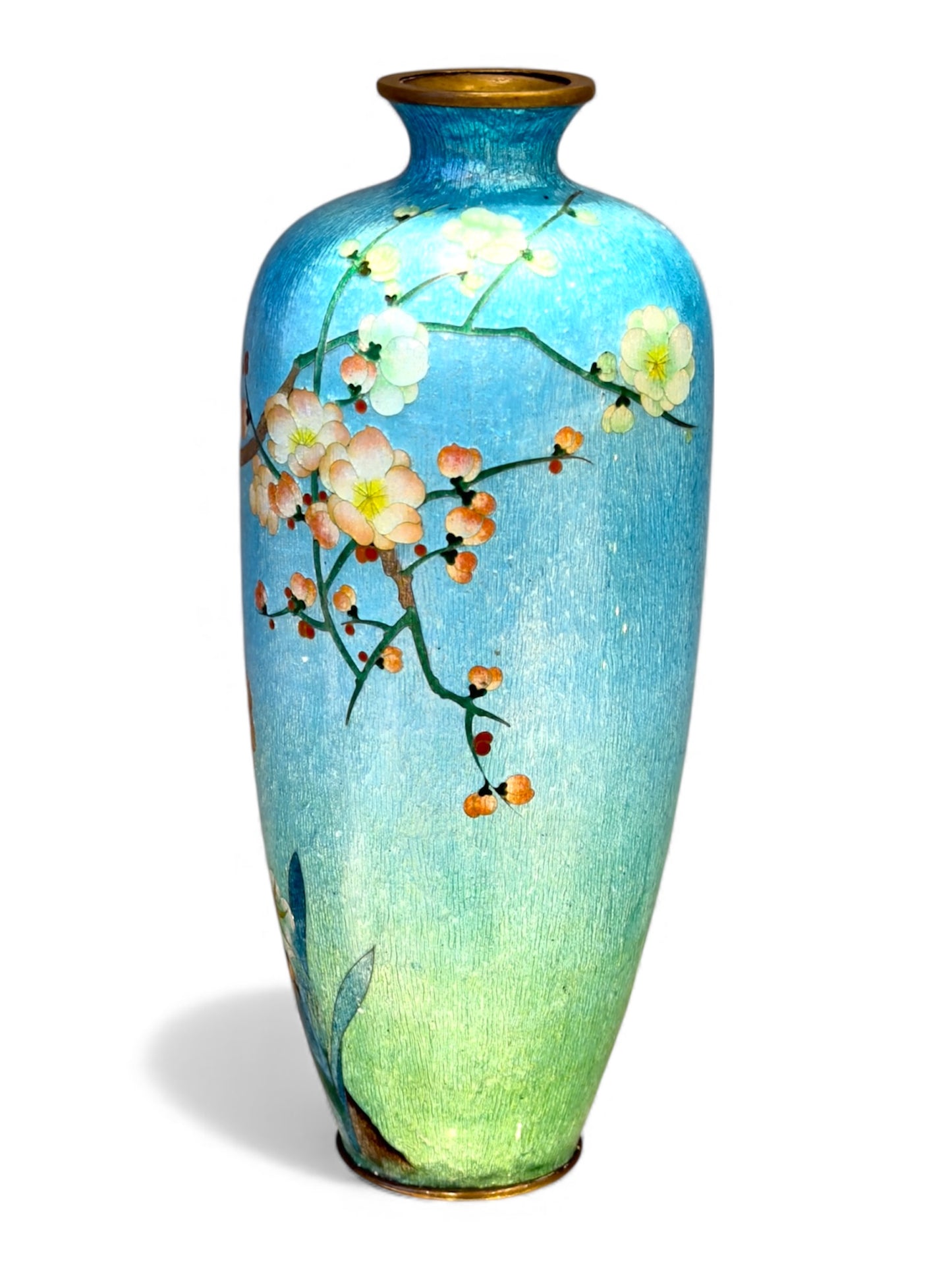 An Elegant Japanese Ginbari Cloisonné Enamel Vase By Noma Kitaji, Meiji period