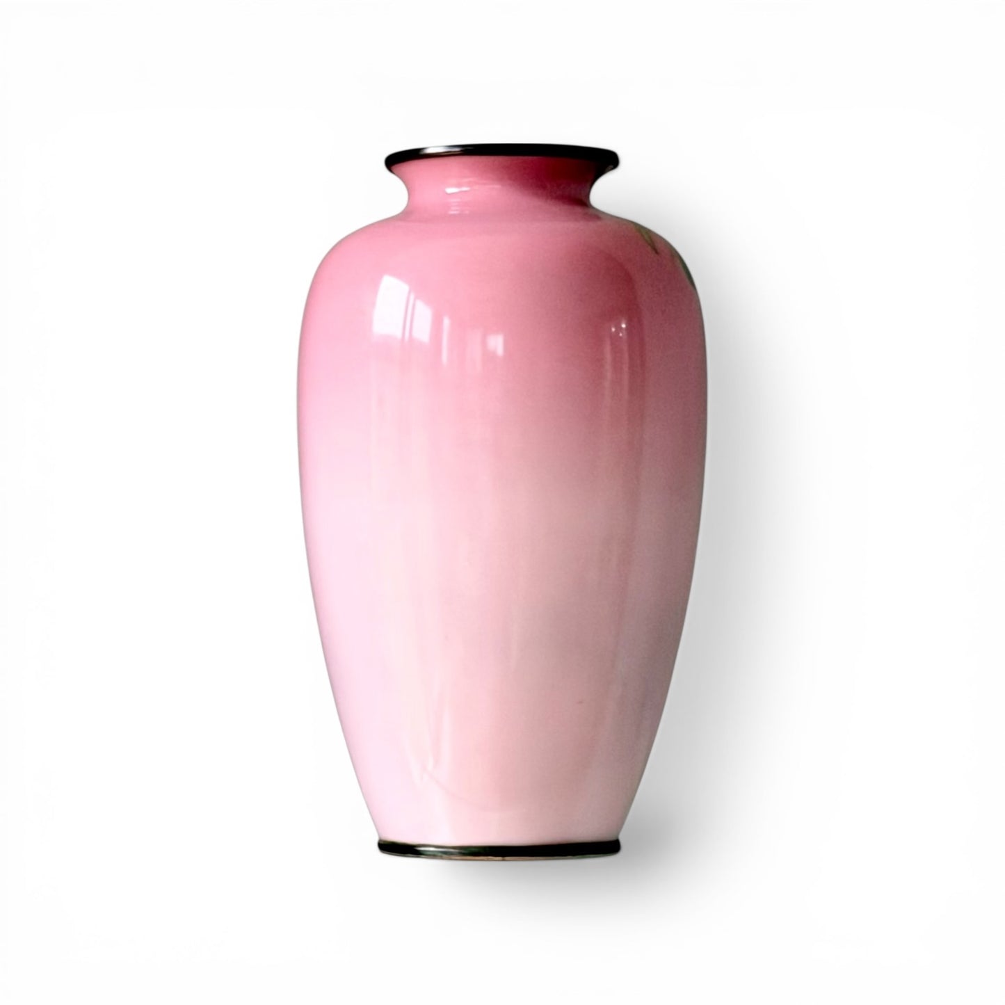 A Fine Japanese Cloisonné Enamel Vase with Fruiting Branch on Pink Ground, Meiji Period