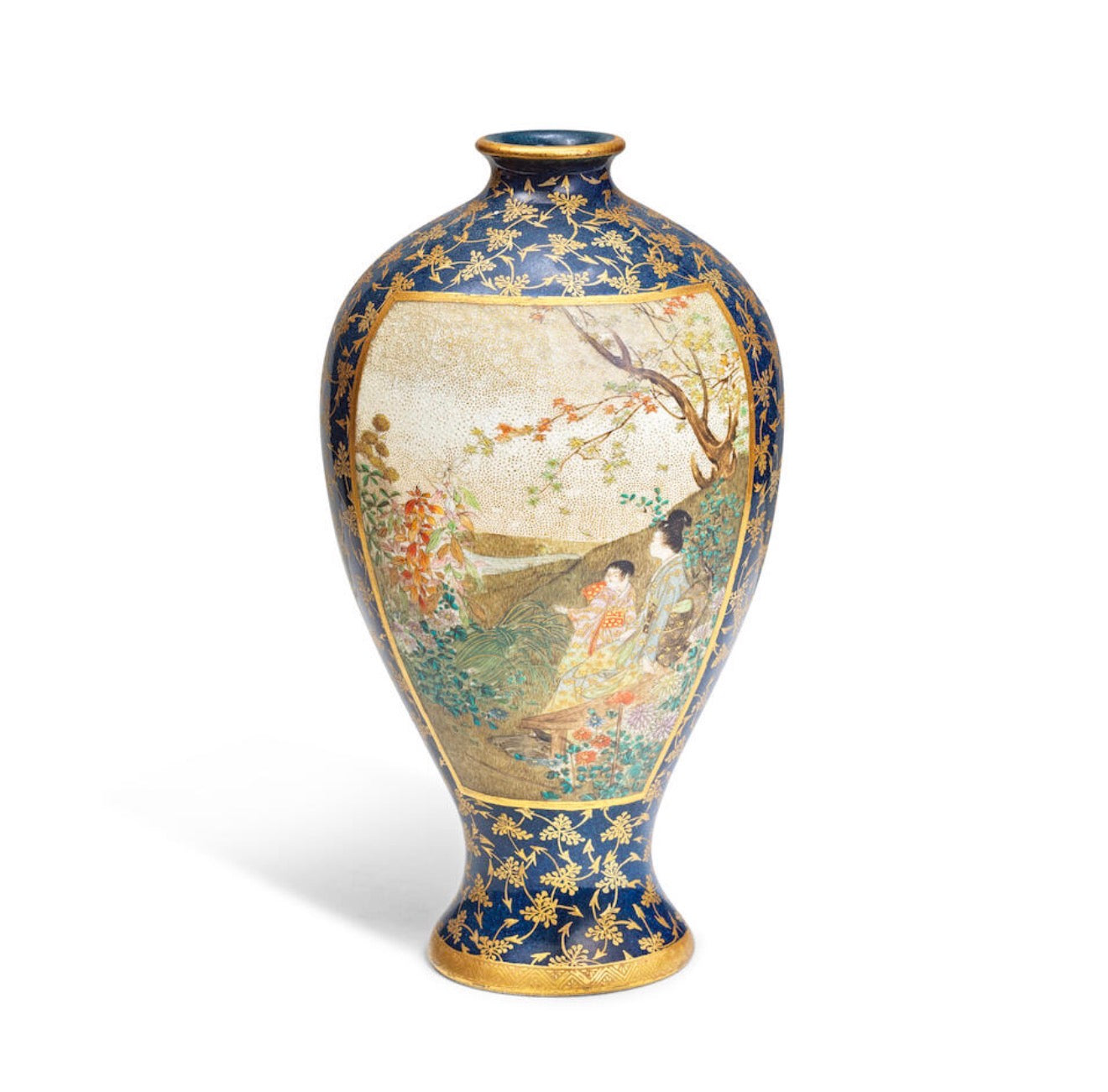 A Fine Satsuma Cabinet Vase, Signed Kinkōzan zo, Meiji Period
