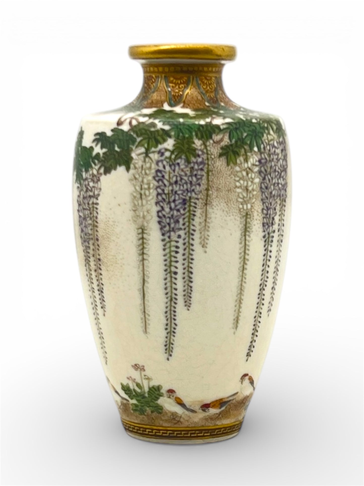 A Japanese Satsuma earthenware vase by Kinkōzan.Meiji period