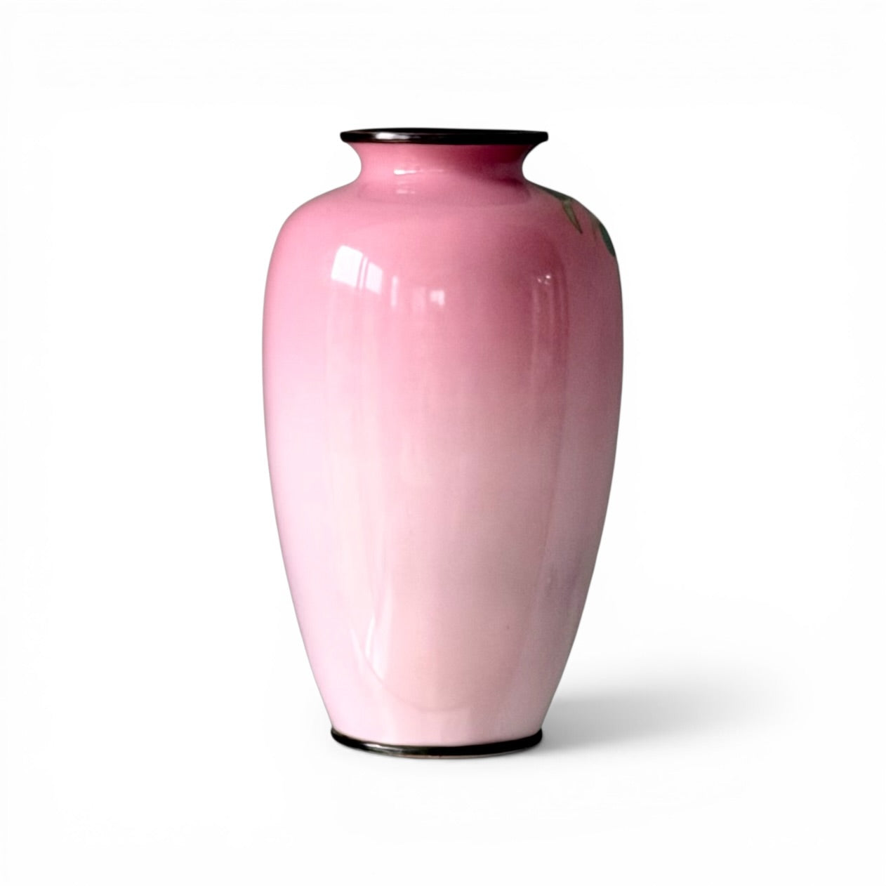 A Fine Japanese Cloisonné Enamel Vase with Fruiting Branch on Pink Ground, Meiji Period