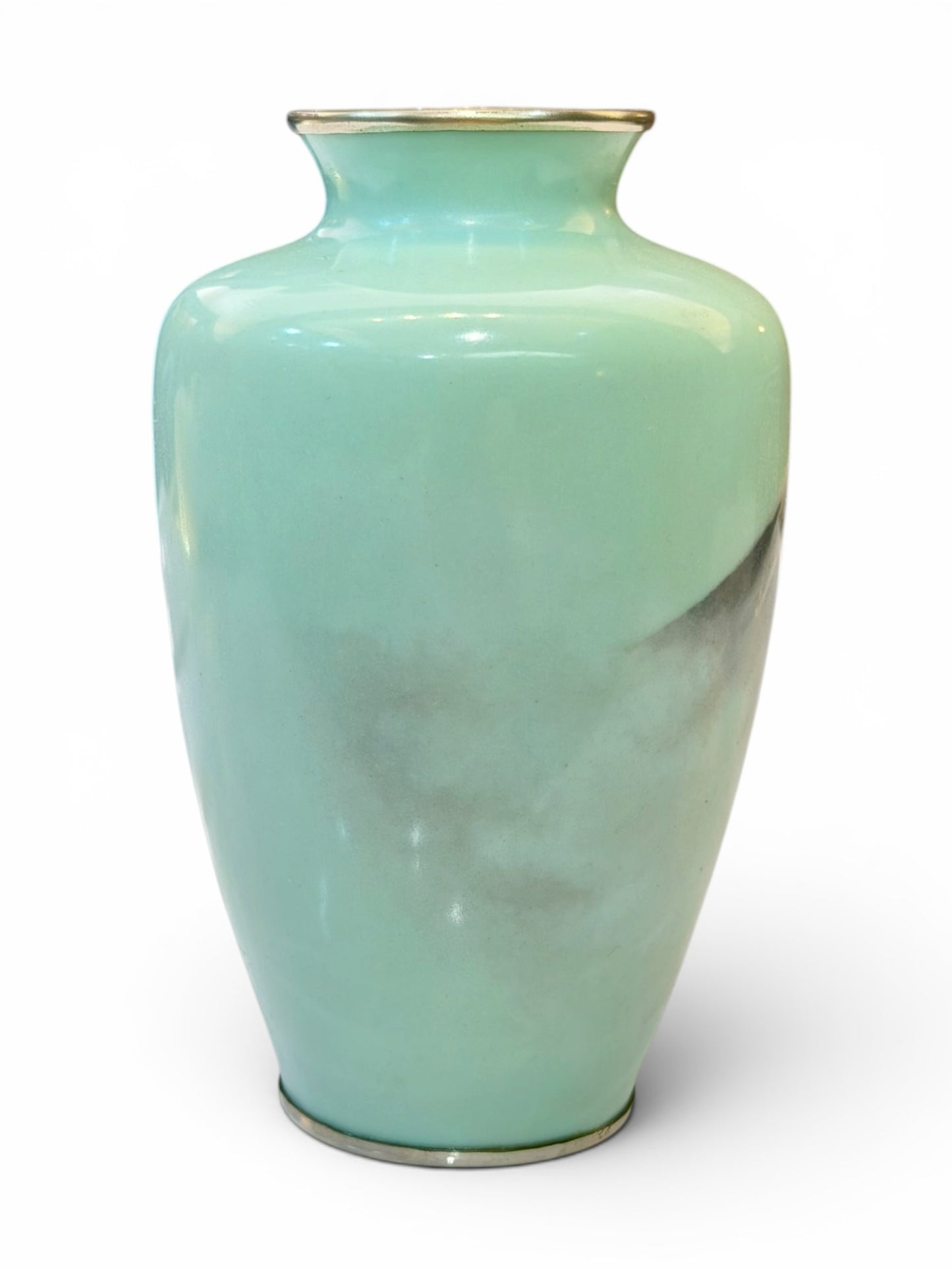 A Fine Japanese Musen (Wireless) Cloisonné Enamel Vase with Mount Fuji.Meiji period