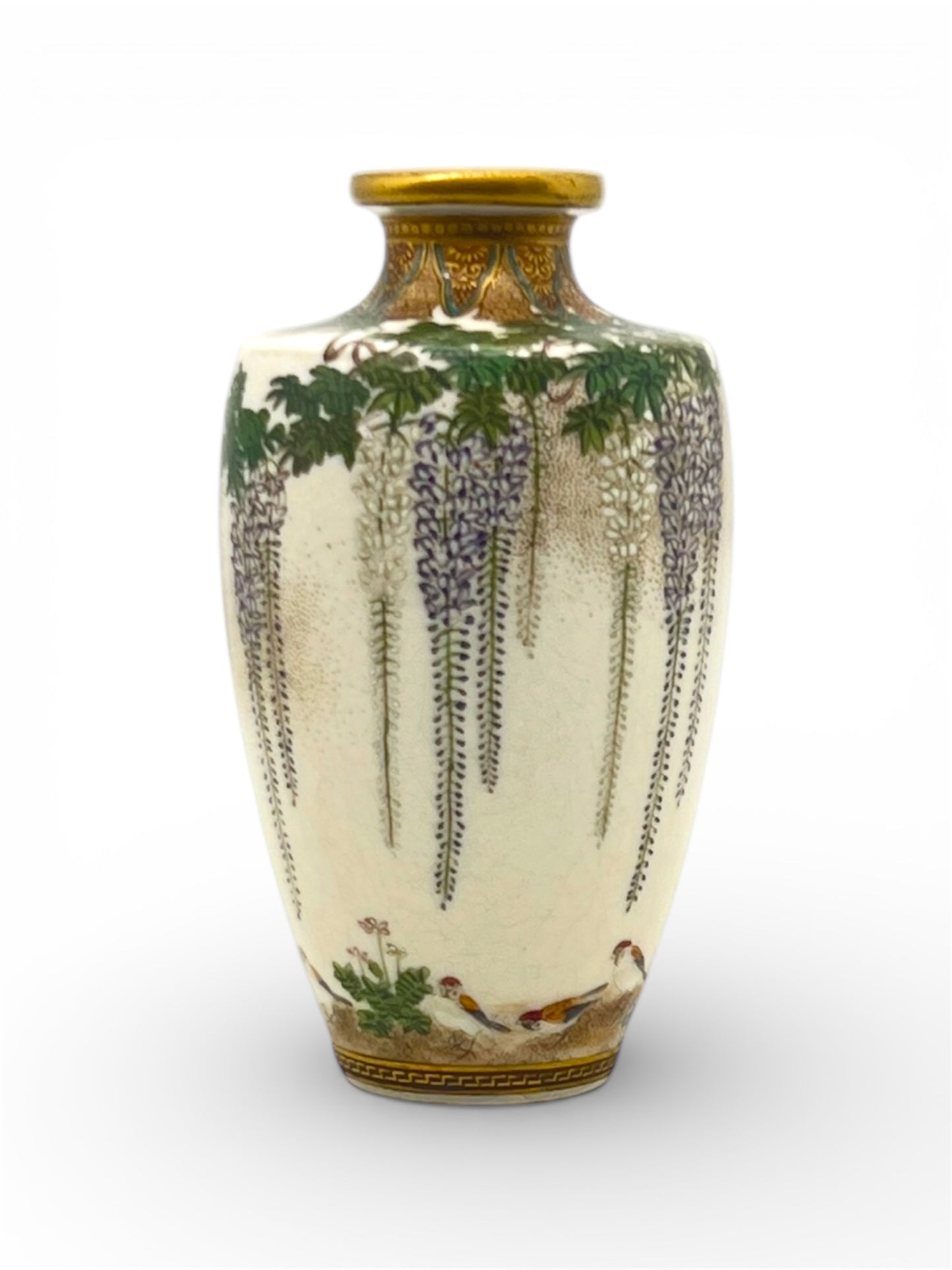 A Japanese Satsuma earthenware vase by Kinkōzan.Meiji period
