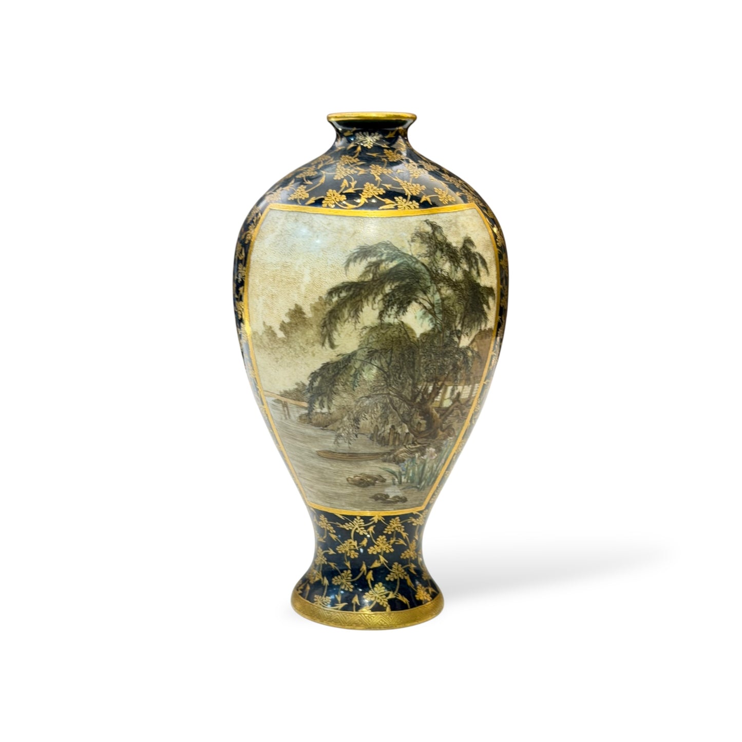A Fine Satsuma Cabinet Vase, Signed Kinkōzan zo, Meiji Period