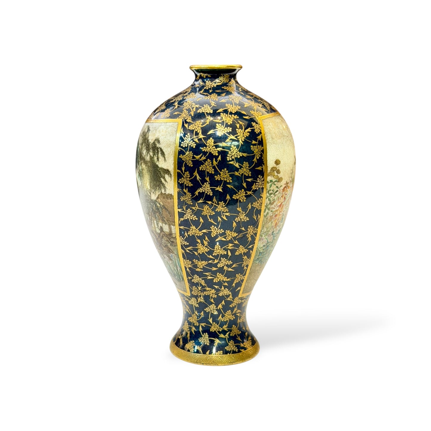A Fine Satsuma Cabinet Vase, Signed Kinkōzan zo, Meiji Period