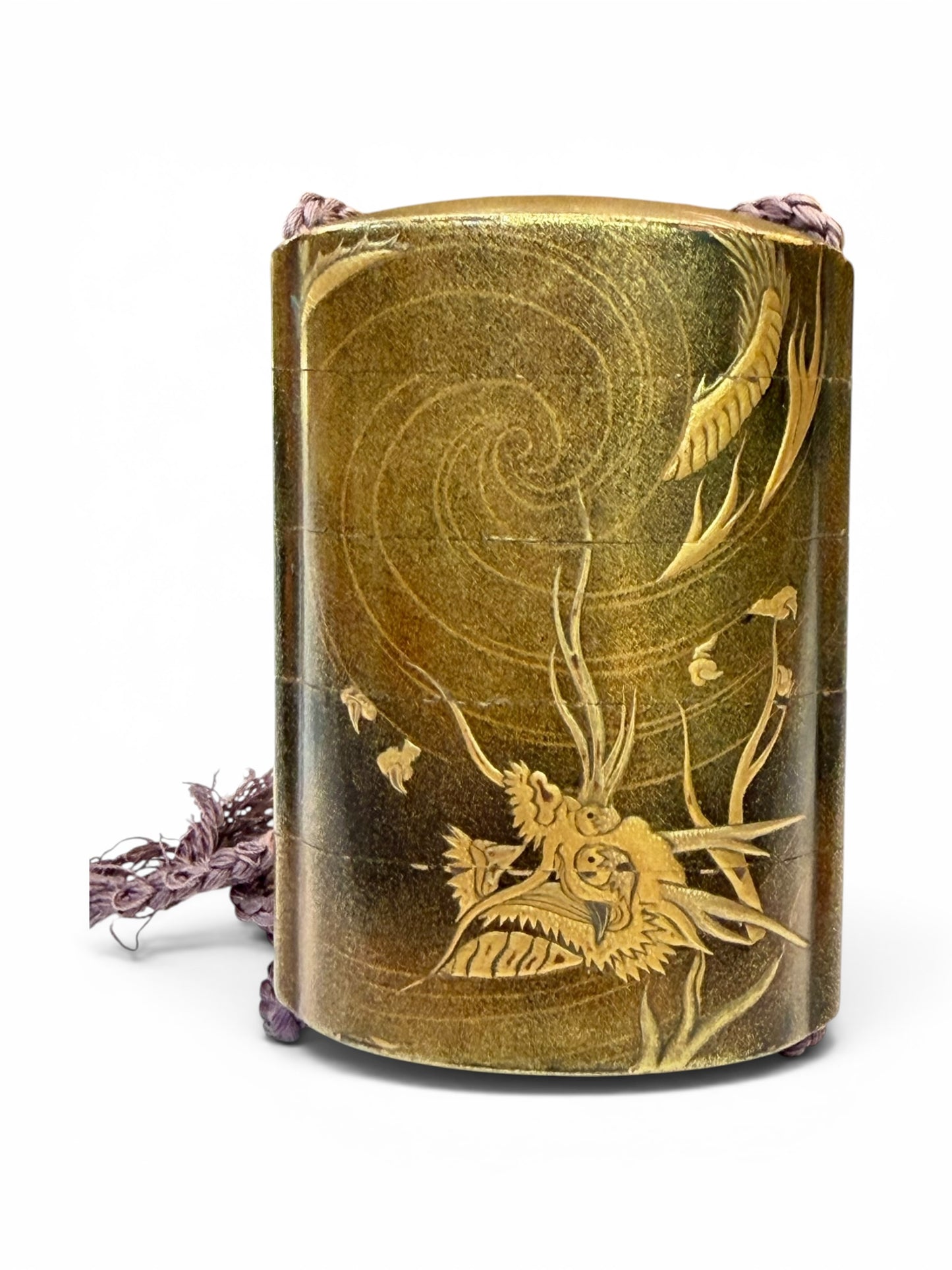 A Fine Japanese Gold Lacquer Five-Case Inrō with Tiger and Dragon.Meiji period