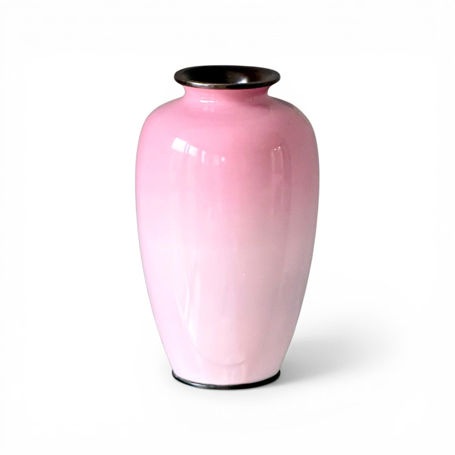 A Fine Japanese Cloisonné Enamel Vase with Fruiting Branch on Pink Ground, Meiji Period