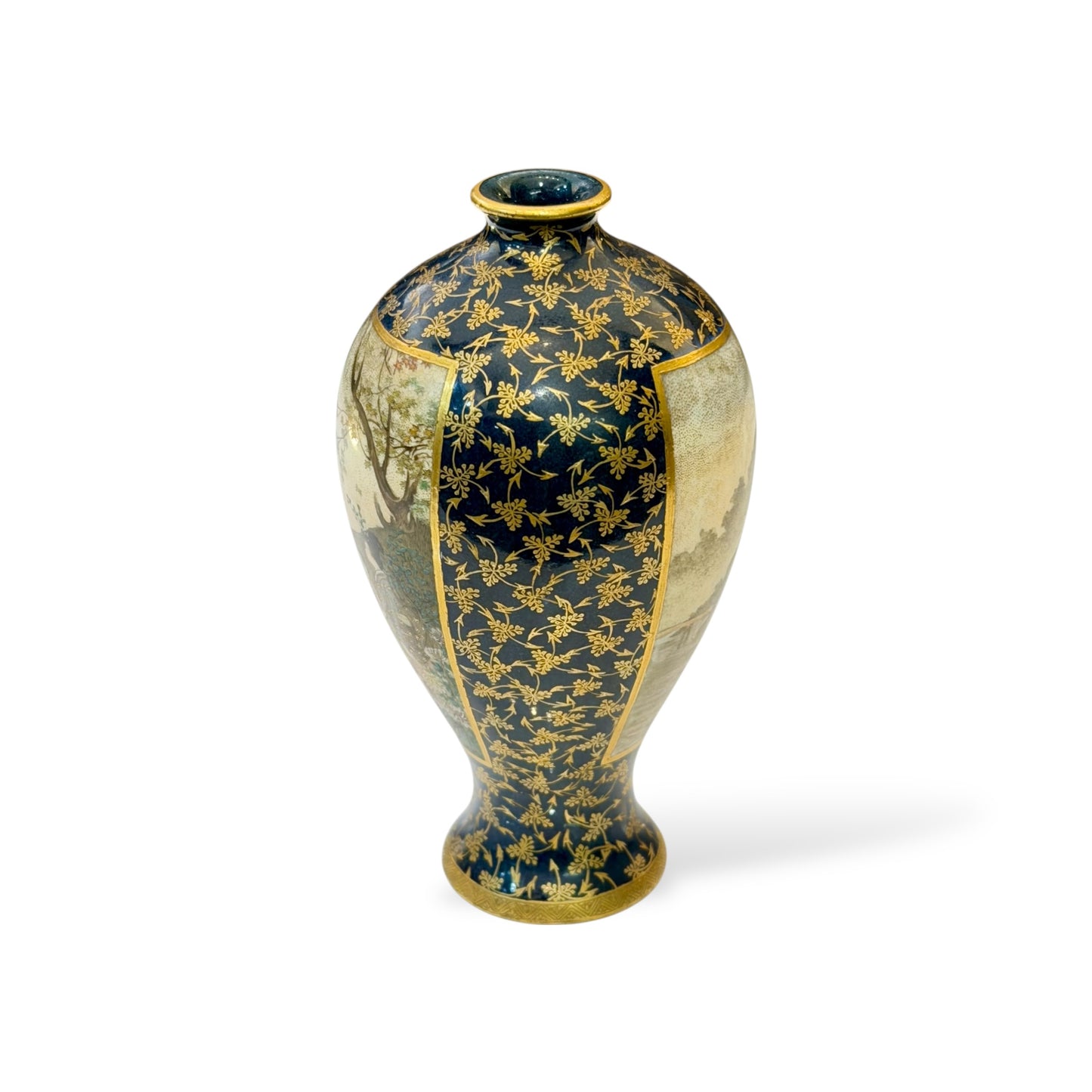 A Fine Satsuma Cabinet Vase, Signed Kinkōzan zo, Meiji Period