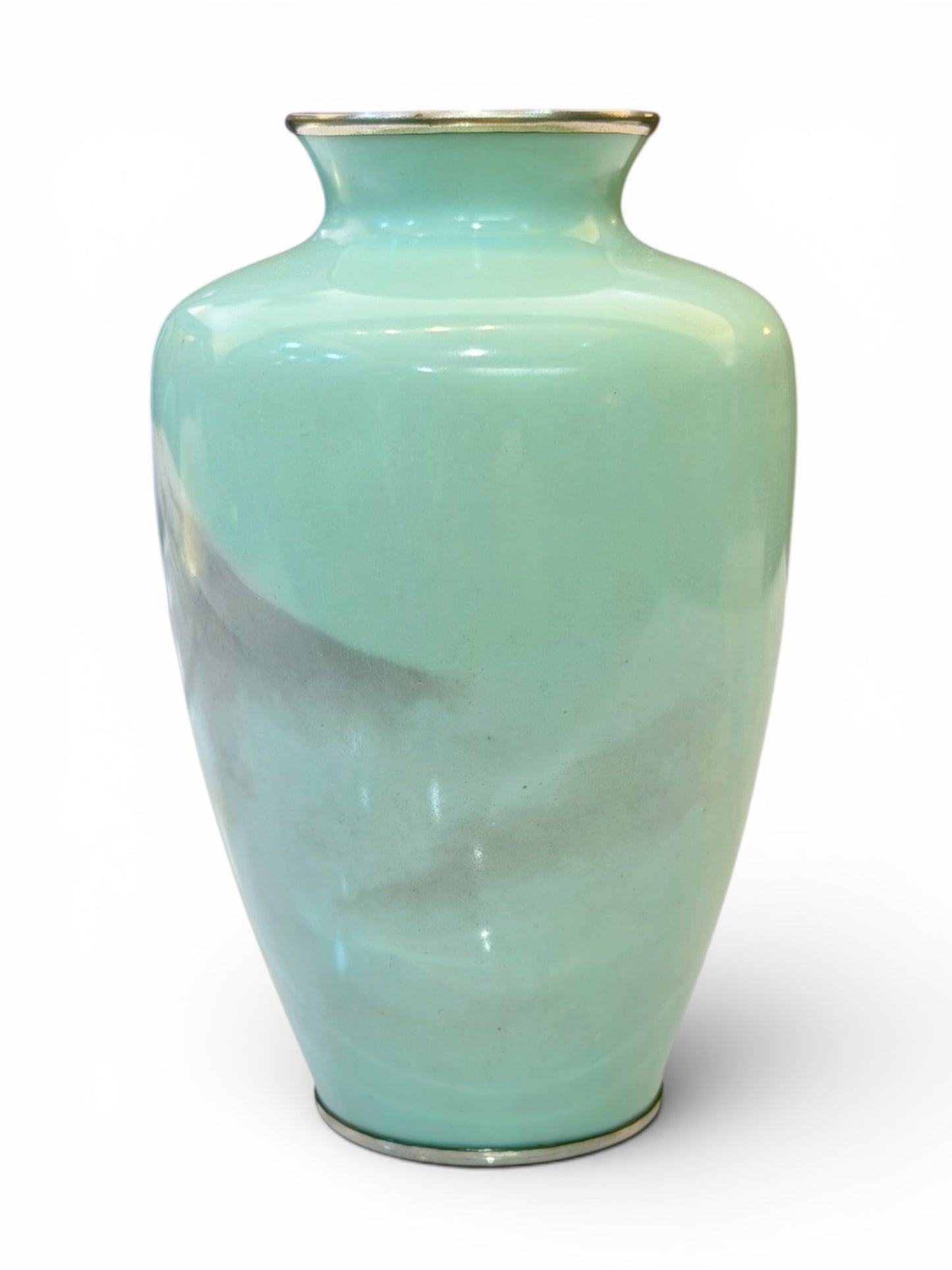 A Fine Japanese Musen (Wireless) Cloisonné Enamel Vase with Mount Fuji.Meiji period