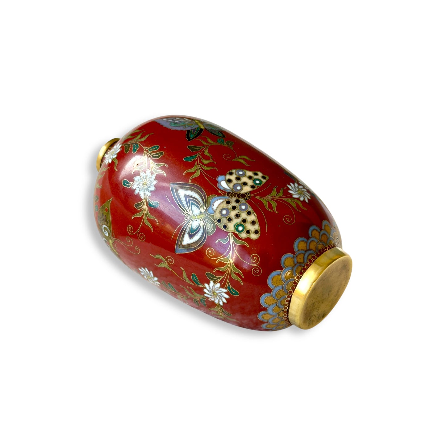 A Fine Japanese Cloisonné Enamel Cabinet Vase in the Manner of Kyoto Shibata.Meiji Period