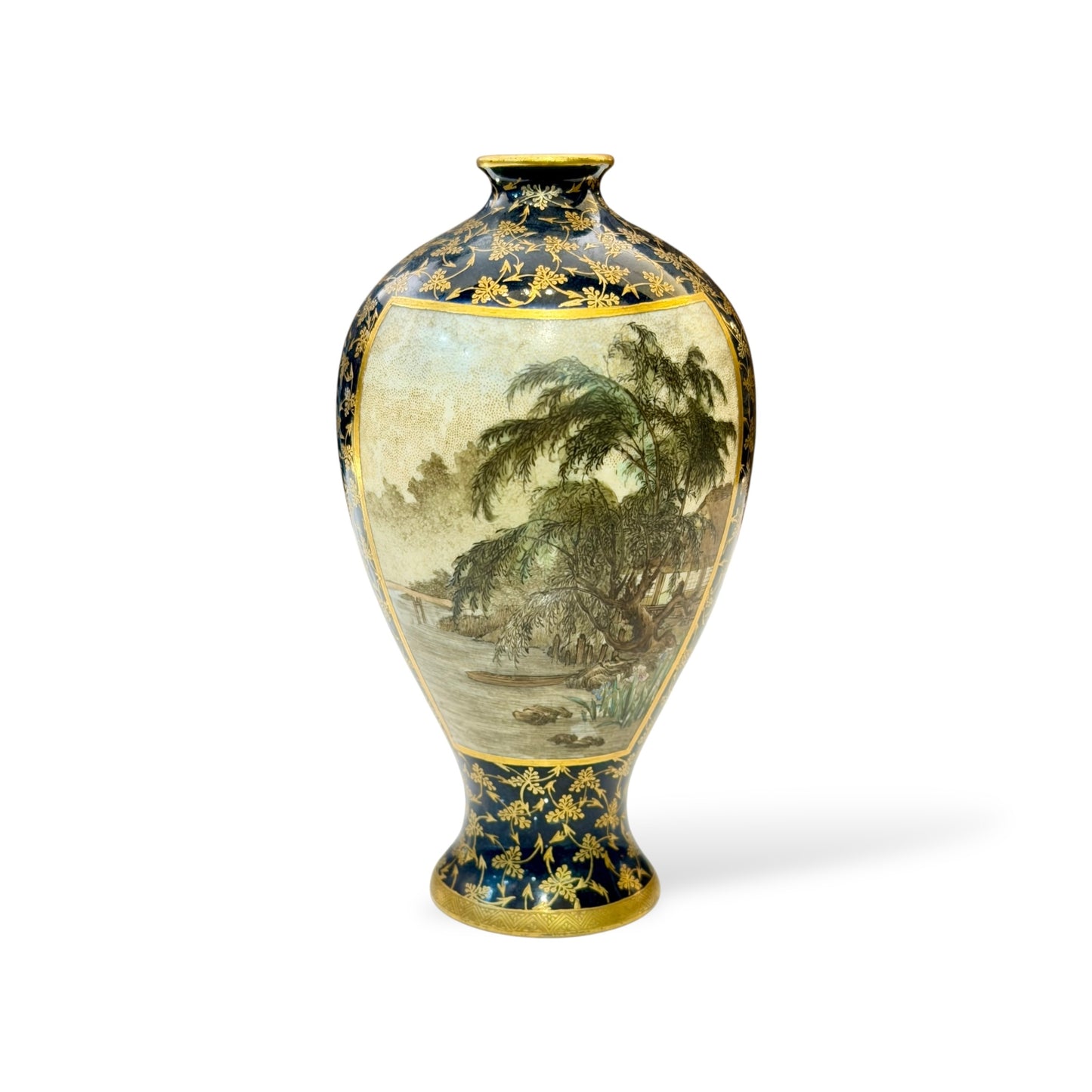 A Fine Satsuma Cabinet Vase, Signed Kinkōzan zo, Meiji Period