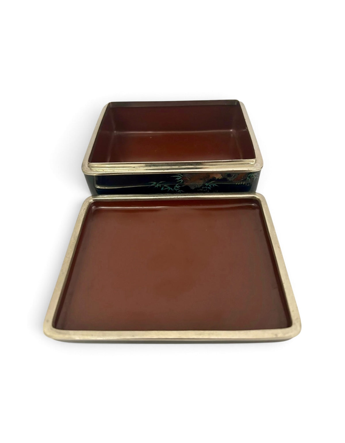 A fine Japanese cloisonné enamel box and cover, in the manner of Hayashi Kodenji

Meiji period (1868–1912)