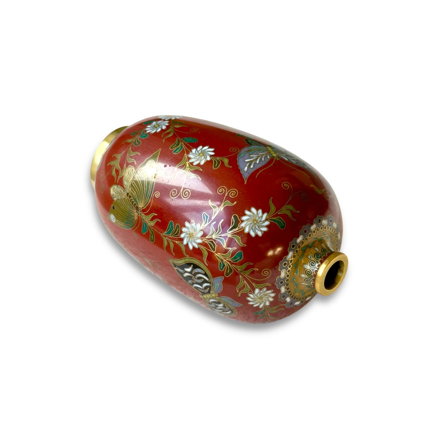 A Fine Japanese Cloisonné Enamel Cabinet Vase in the Manner of Kyoto Shibata.Meiji Period