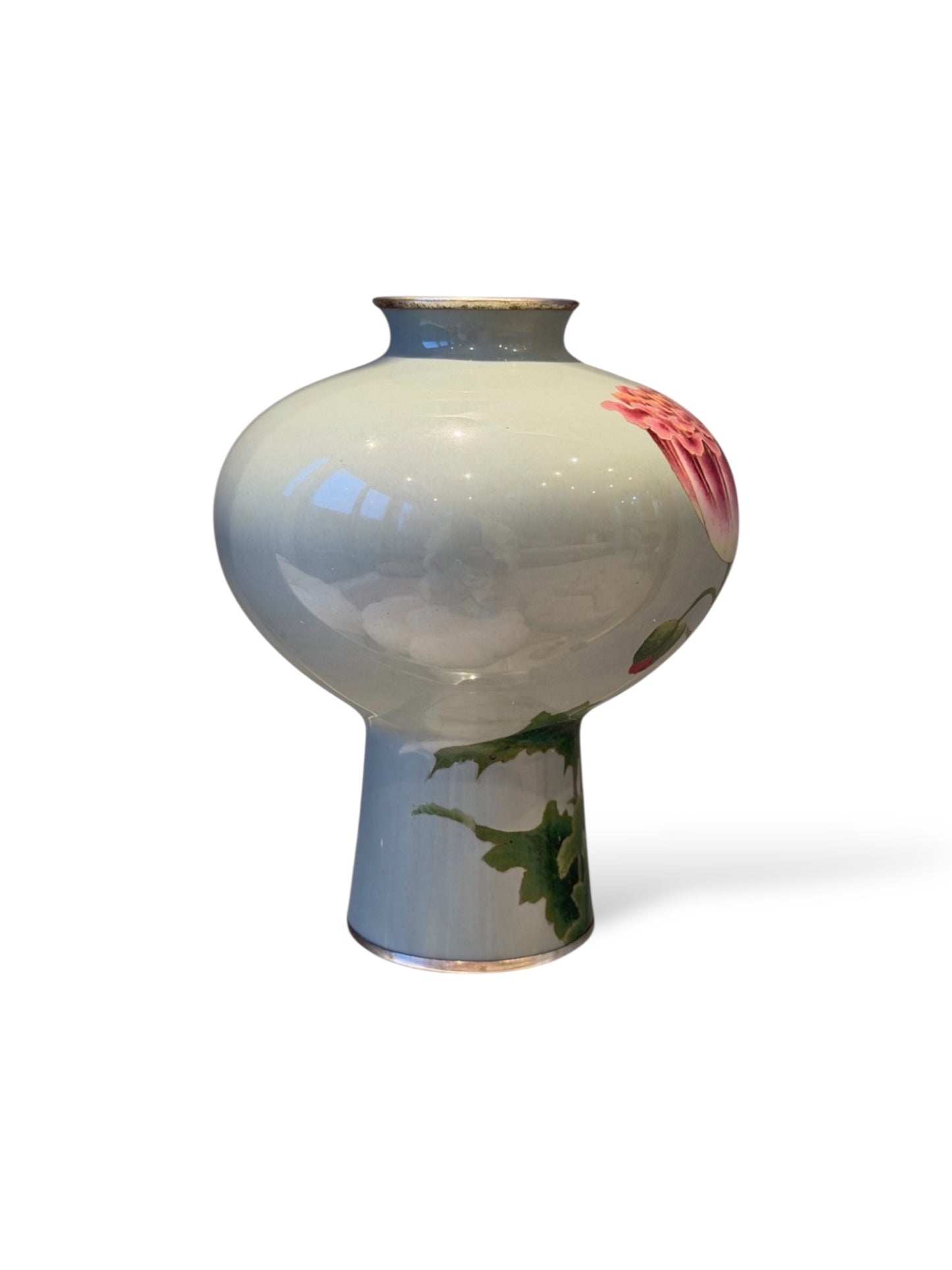 An Exceptional Japanese Cloisonné Enamel Vase with Peony in Full Bloom, signed Gotō Shōzaburō, Late Meiji period