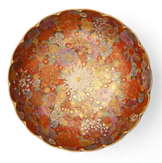 A Magnificent Japanese Satsuma Millefiori Bowl by Hakagawa.Meiji Period