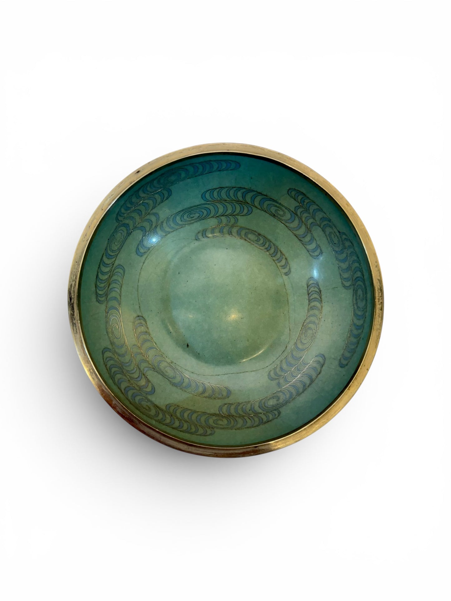 Fine Japanese Cloisonné Enamel Circular Box and Cover Decorated with Nanohana.Meiji Period