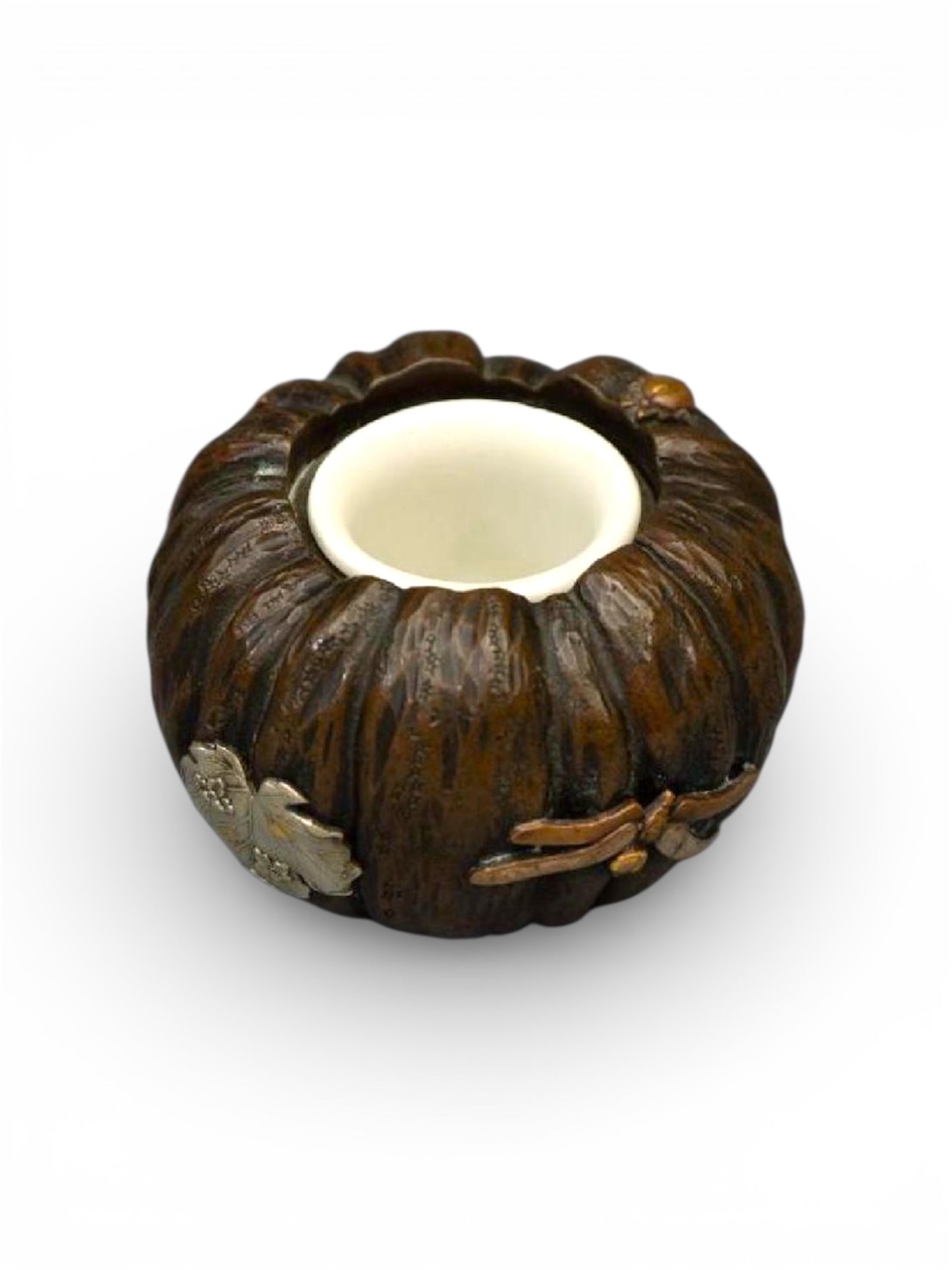 A FINE JAPANESE MIXED-METAL BRONZE INKPOT.Meiji period