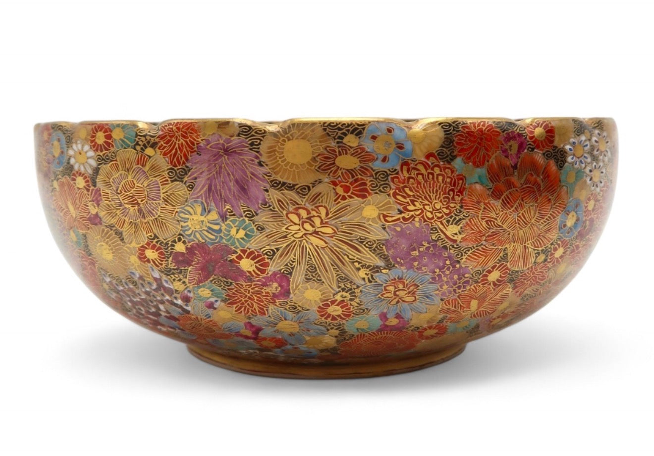 A Magnificent Japanese Satsuma Millefiori Bowl by Hakagawa.Meiji Period