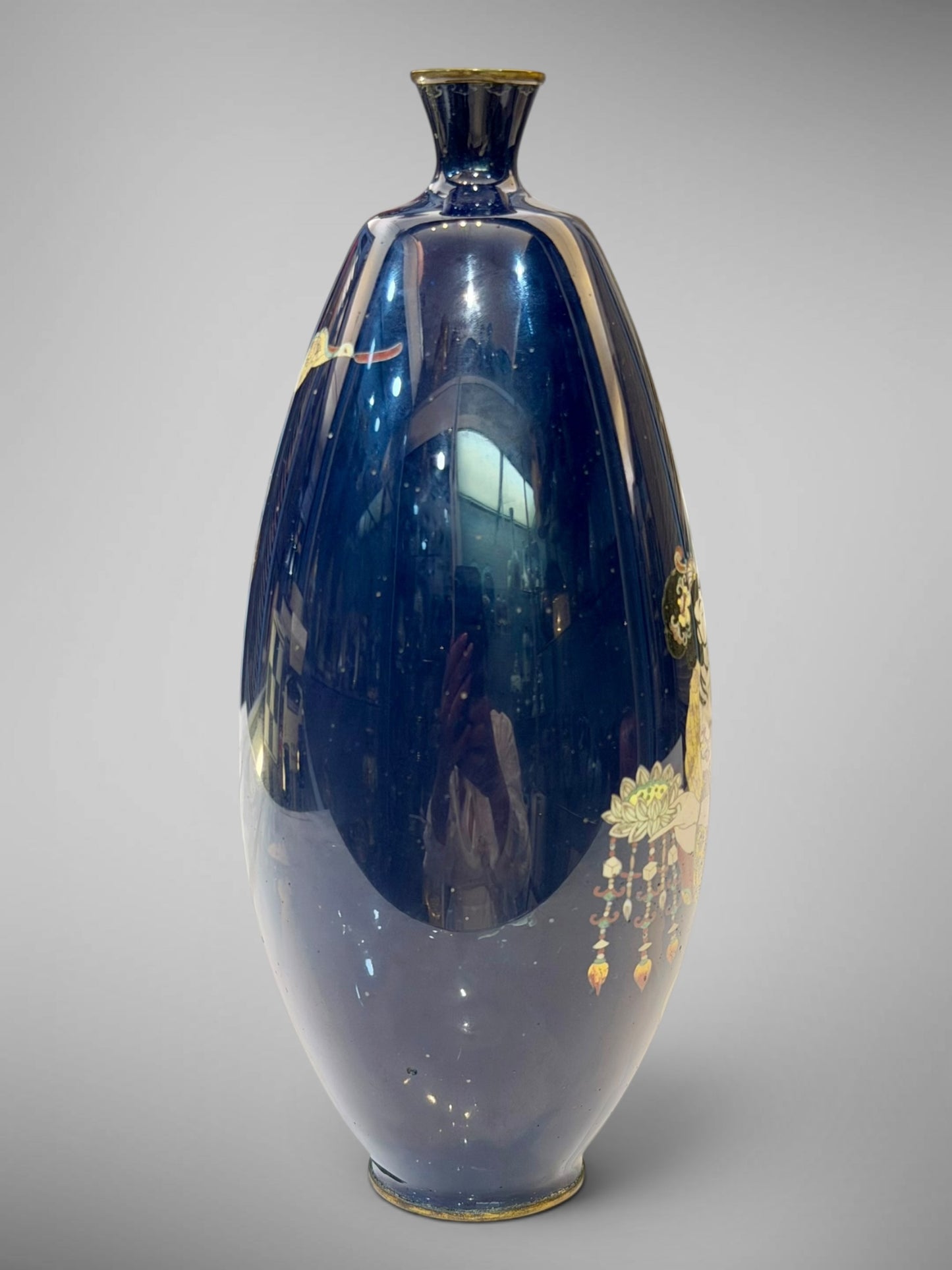 A Fine Japanese Cloisonné Enamel Vase Depicting a Tennin.Meiji period (1868–1912)