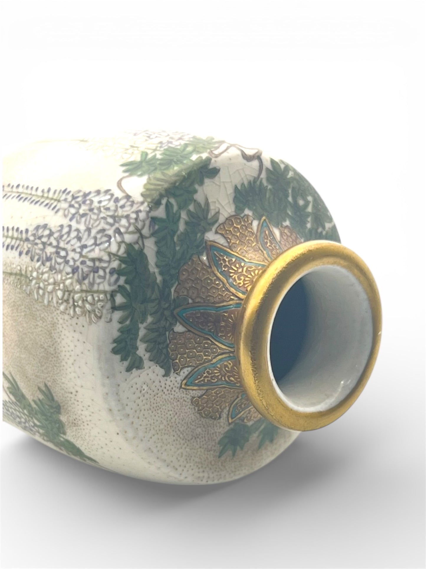 A Japanese Satsuma earthenware vase by Kinkōzan.Meiji period