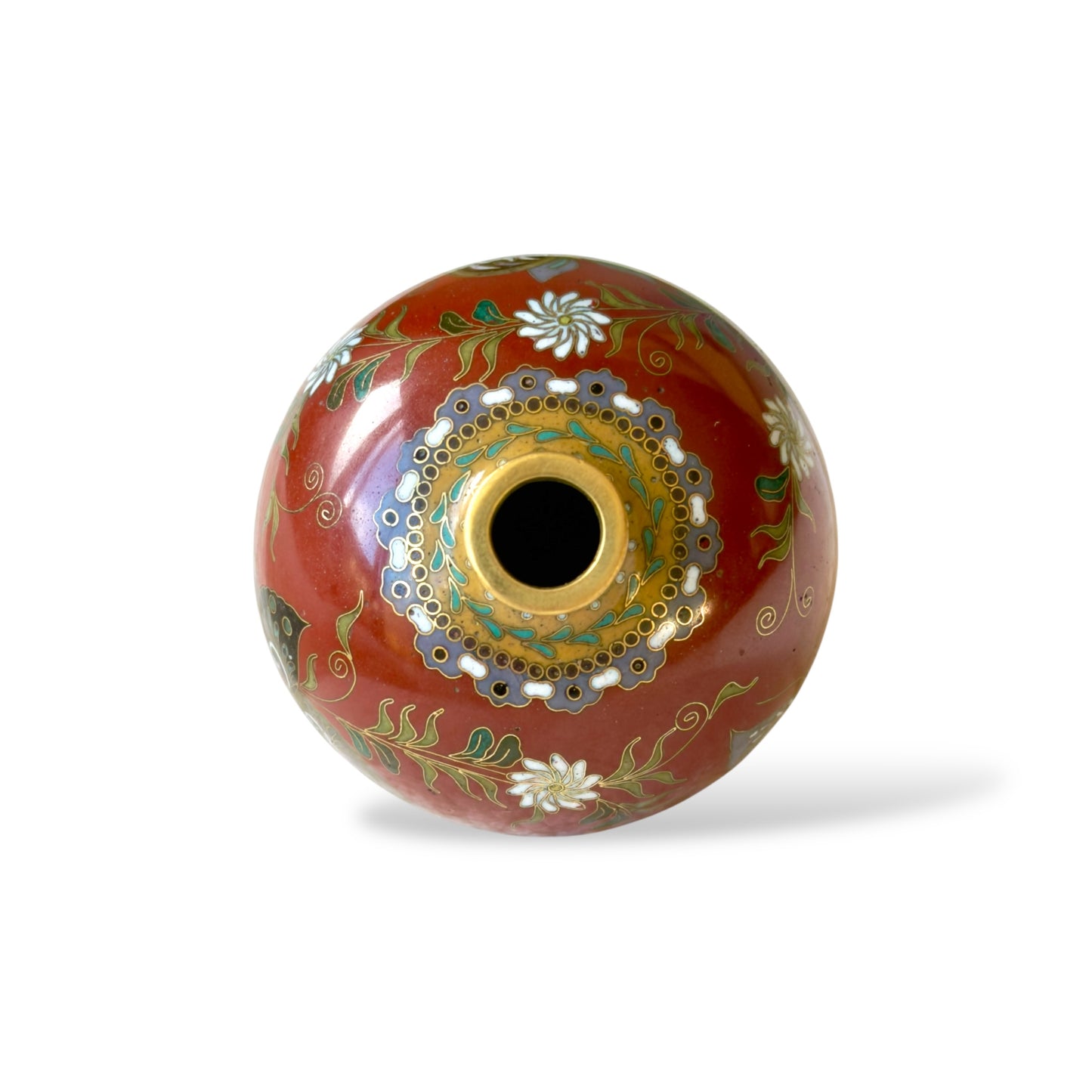 A Fine Japanese Cloisonné Enamel Cabinet Vase in the Manner of Kyoto Shibata.Meiji Period