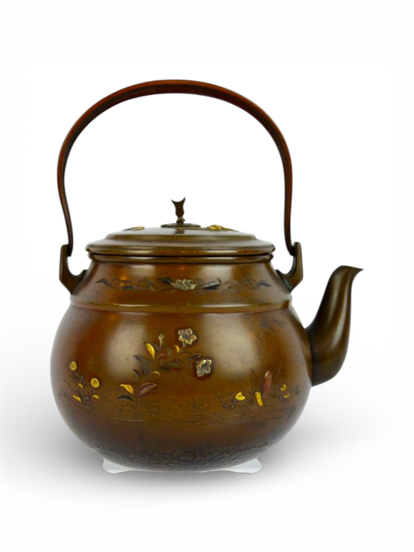 A Fine Japanese Mixed-Metal Teapot.Meiji Period