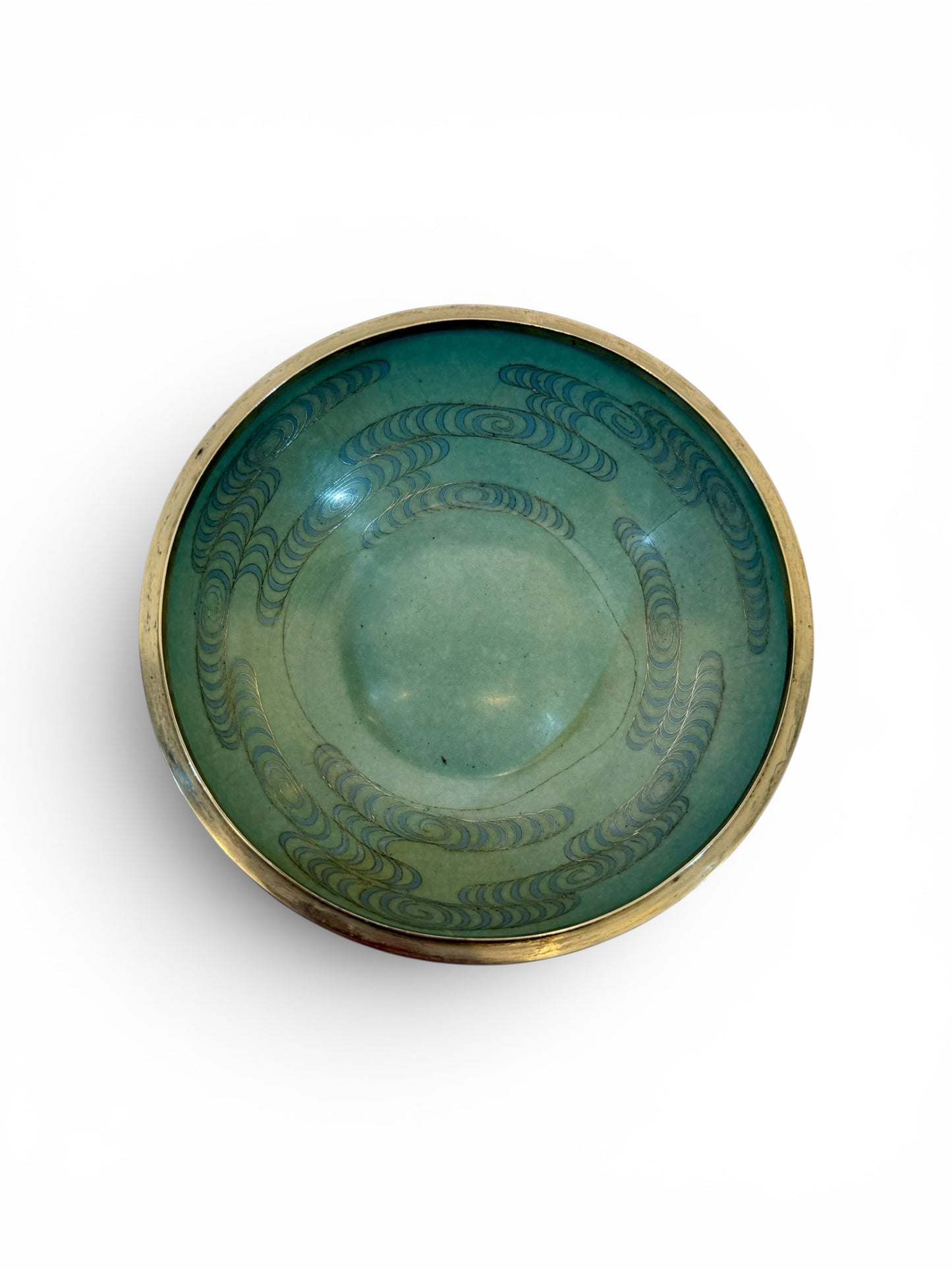 Fine Japanese Cloisonné Enamel Circular Box and Cover Decorated with Nanohana.Meiji Period