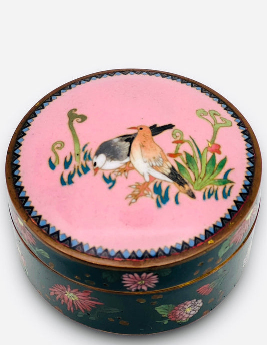 A fine Japanese cloisonne enamel box and cover.Meiji period.