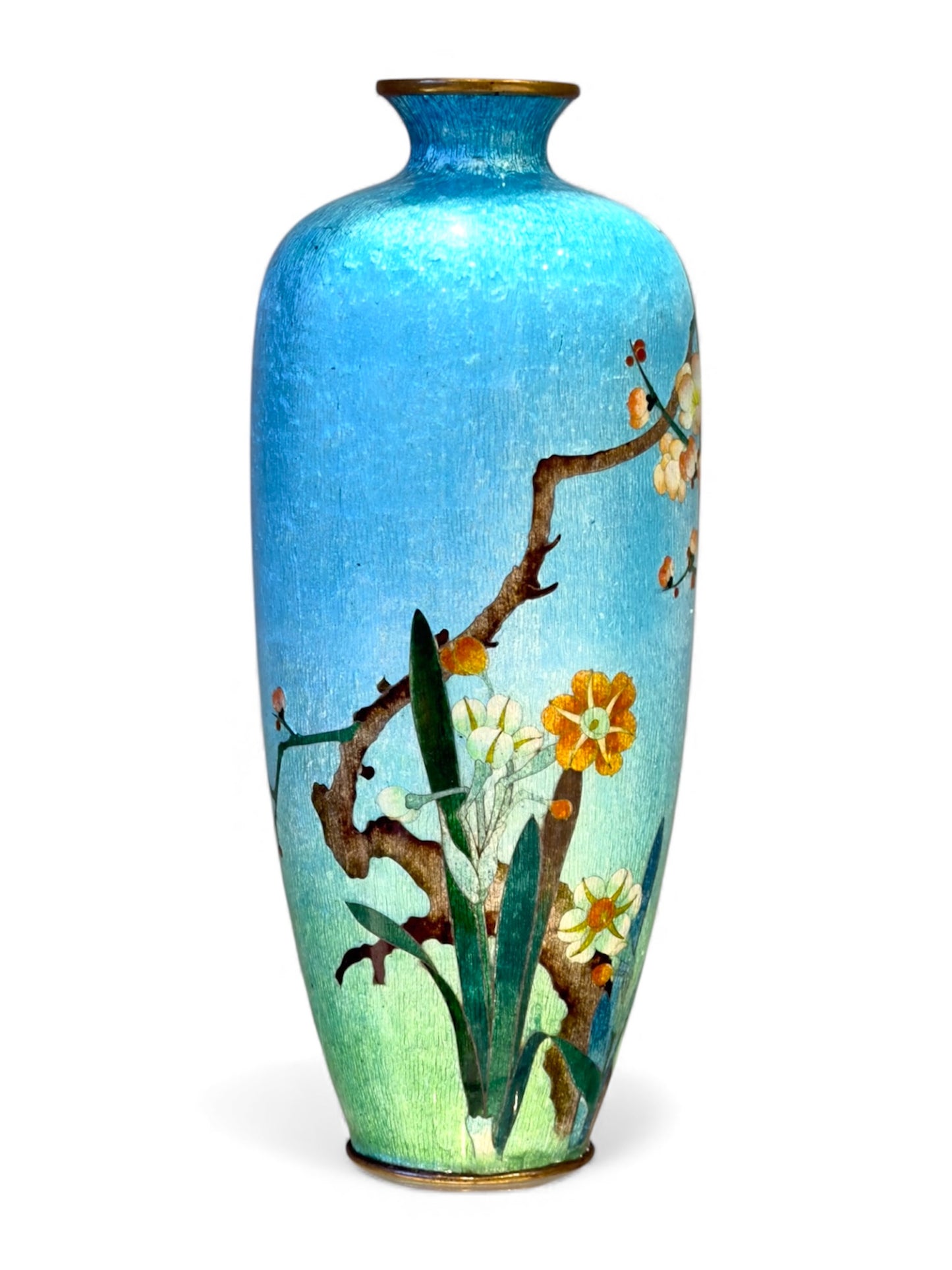 An Elegant Japanese Ginbari Cloisonné Enamel Vase By Noma Kitaji, Meiji period