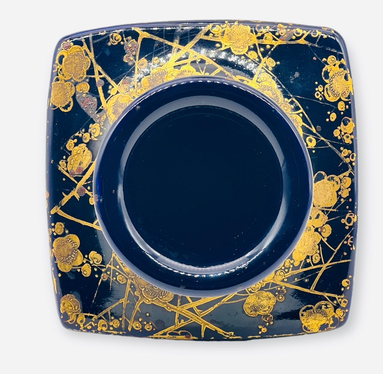 A Large Japanese Cobalt Blue Satsuma Vase.Signed Kusube