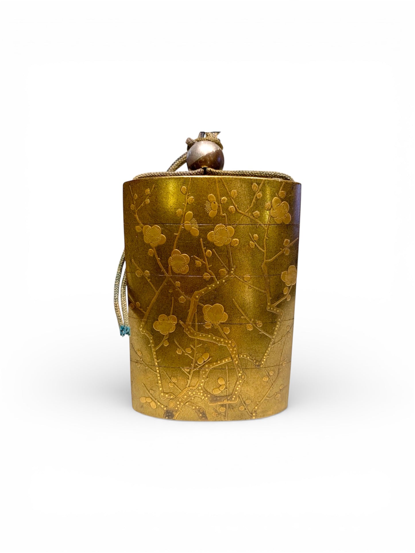 Japanese Lacquer Inrō with Plum Blossom (Ume) Design — Meiji period