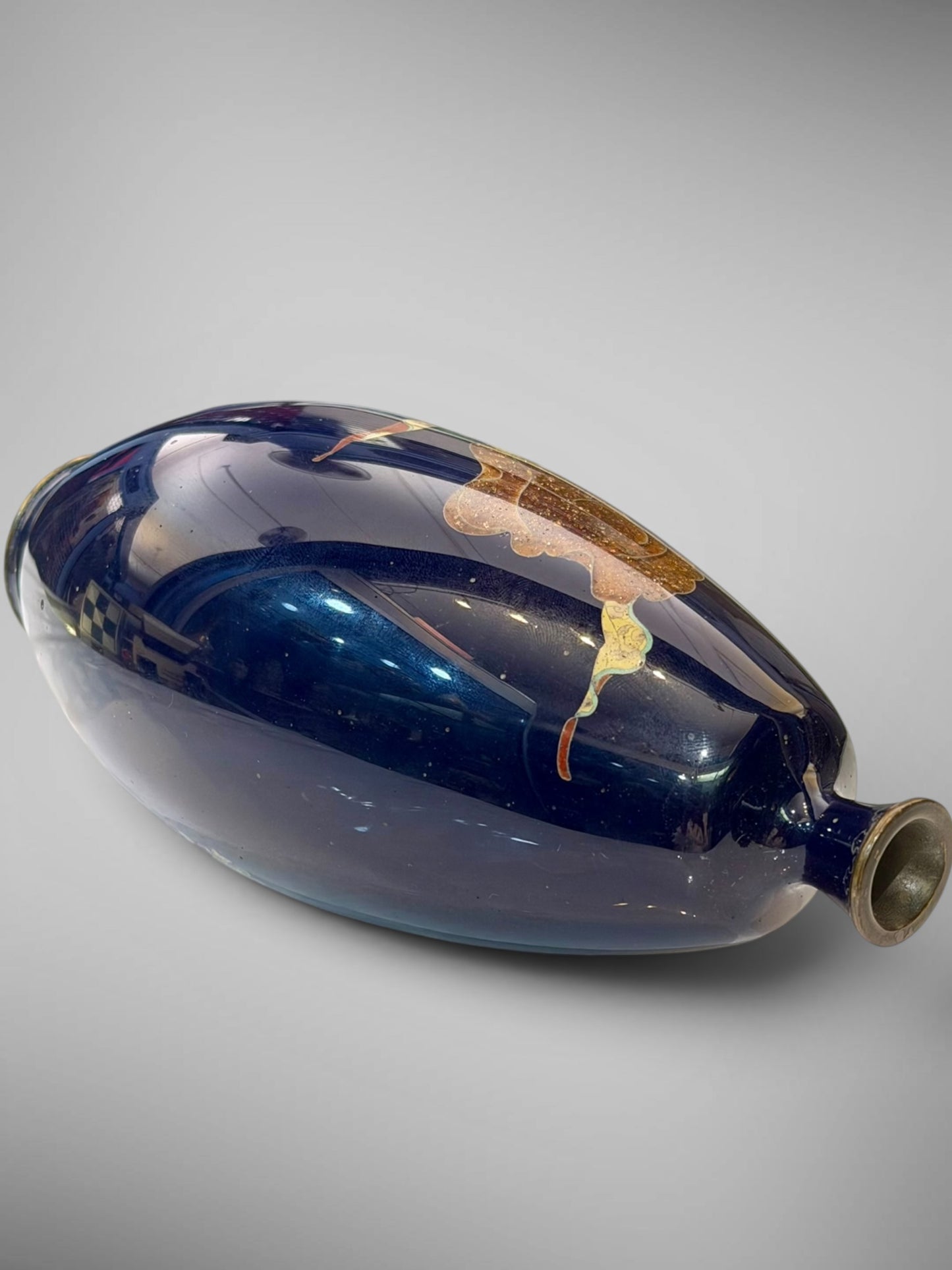 A Fine Japanese Cloisonné Enamel Vase Depicting a Tennin.Meiji period (1868–1912)