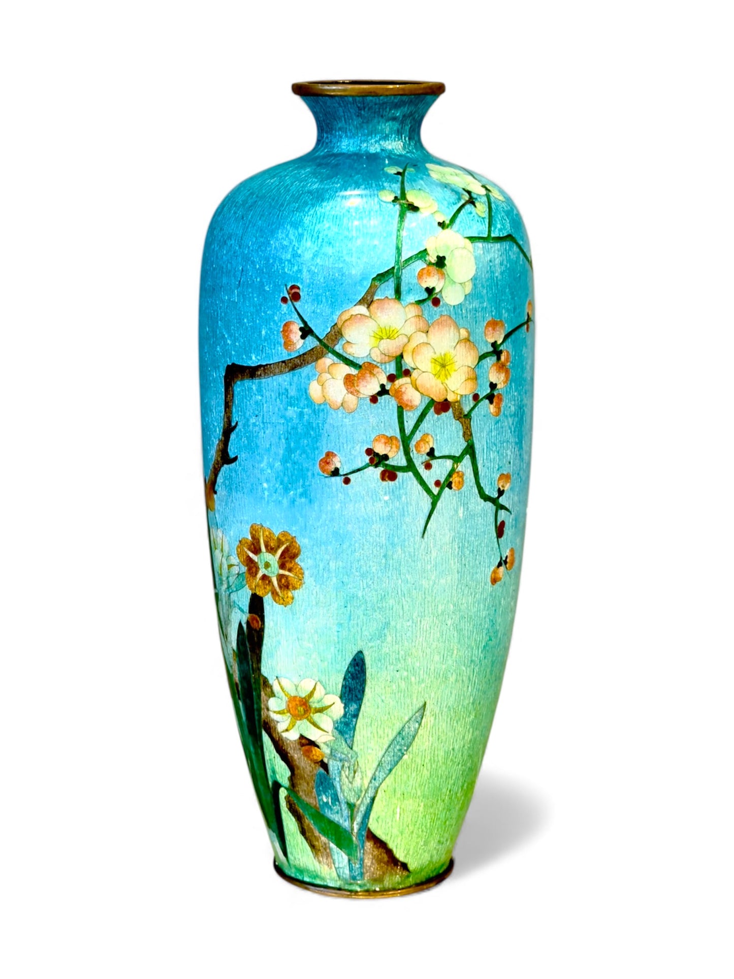 An Elegant Japanese Ginbari Cloisonné Enamel Vase By Noma Kitaji, Meiji period