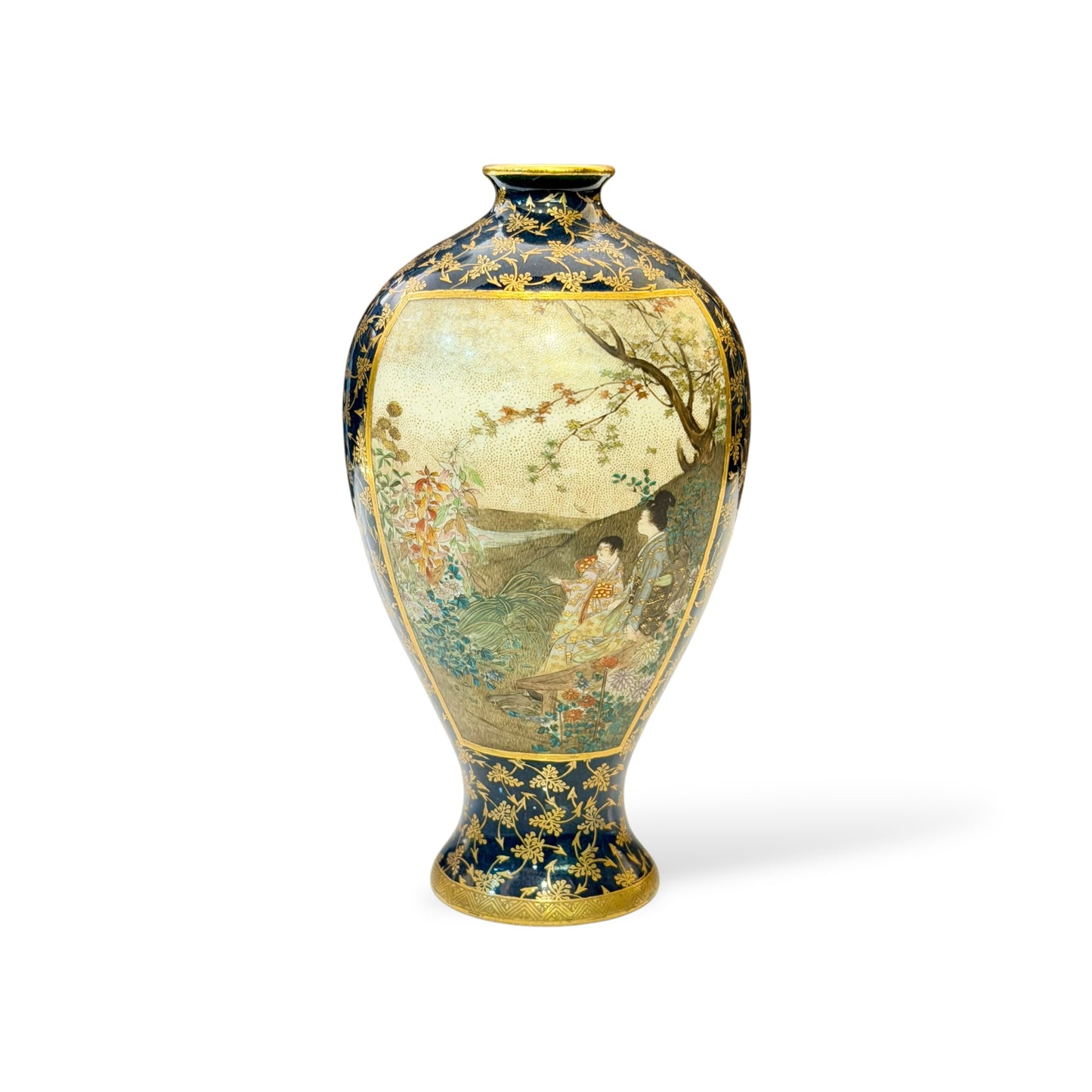 A Fine Satsuma Cabinet Vase, Signed Kinkōzan zo, Meiji Period
