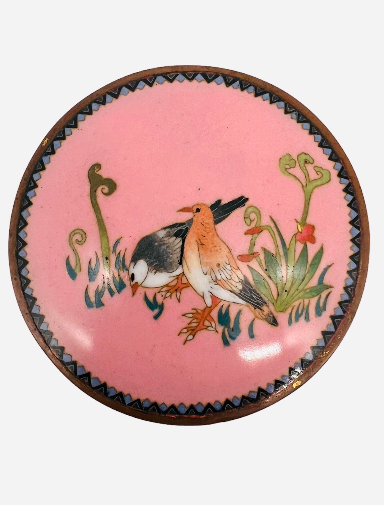 A fine Japanese cloisonne enamel box and cover.Meiji period.