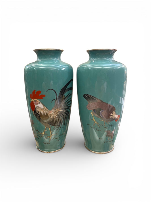 A Fine Pair of Japanese Cloisonné Enamel Vases
By Ando Jubei, Meiji period