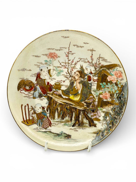 A Fine Japanese Satsuma Earthenware Dish Meiji period