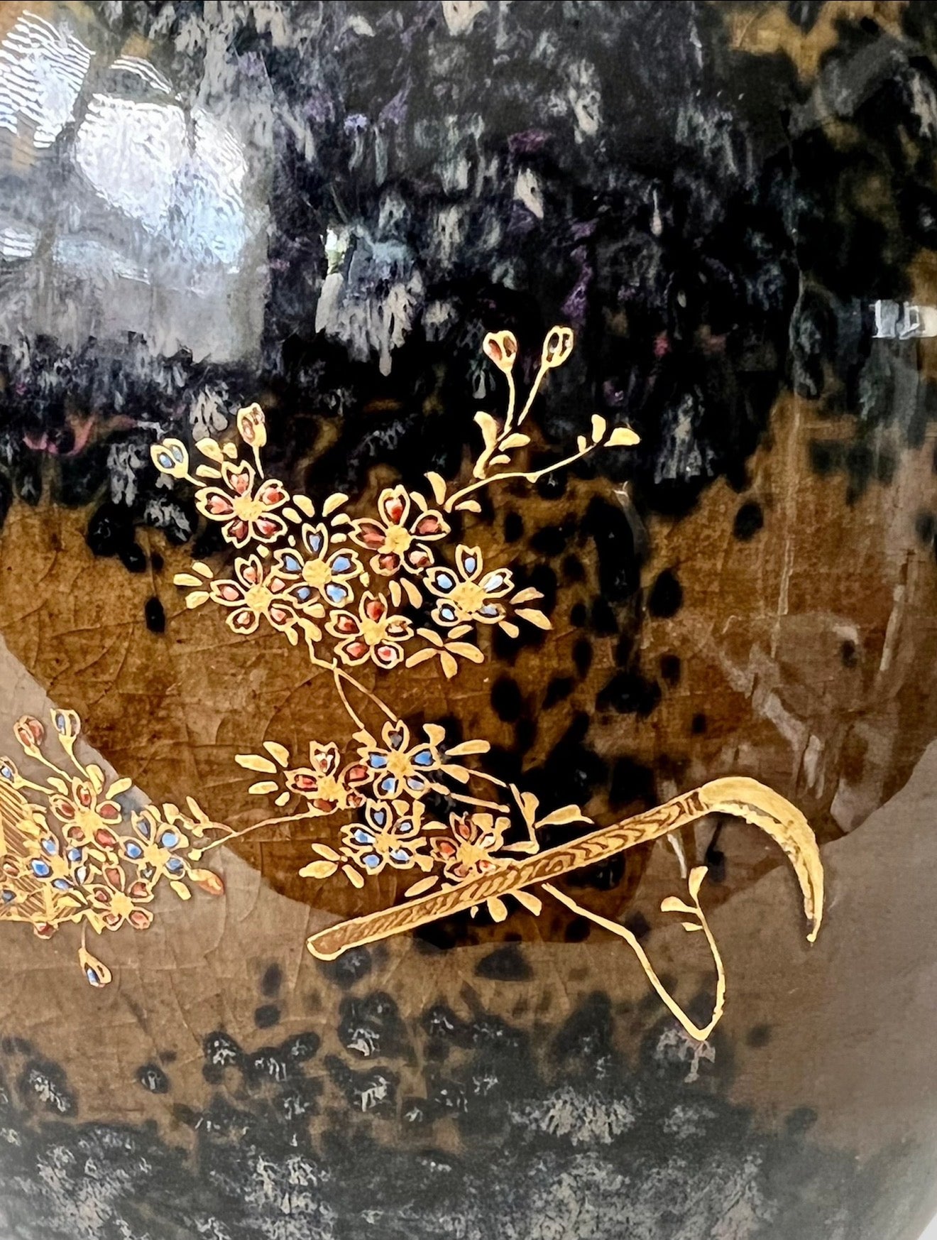 An Unusual Japanese Satsuma Vase with Eagle and Cherry Blossom By Kinkōzan, Meiji Era (Late 19th Century)