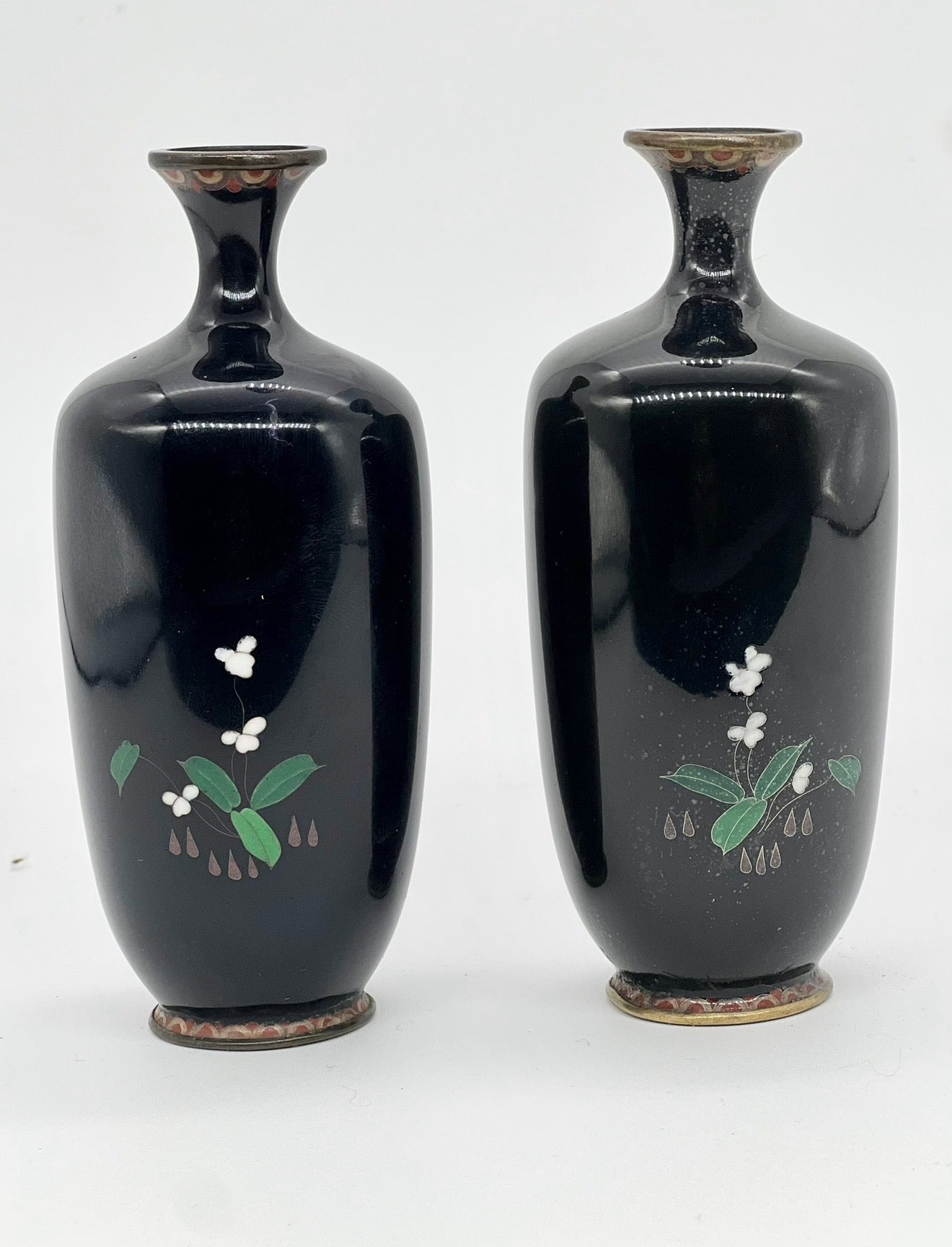 A Pair of Japanese Cloisonné Enamel Vases by Hayashi Chūzō (Kodenji Workshop) Meiji Period