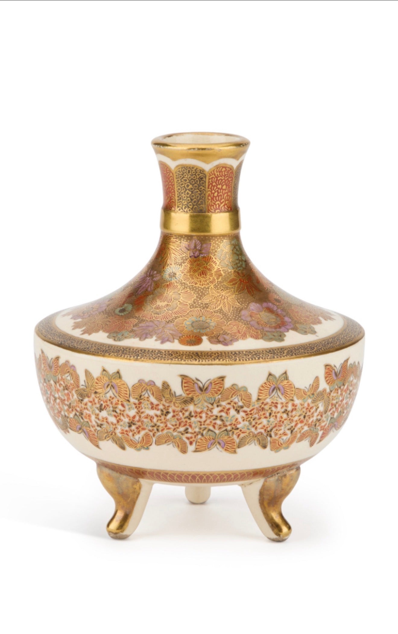 A Exquisite Japanese Millefiori Satsuma vase By Kinkozan. Meiji Era